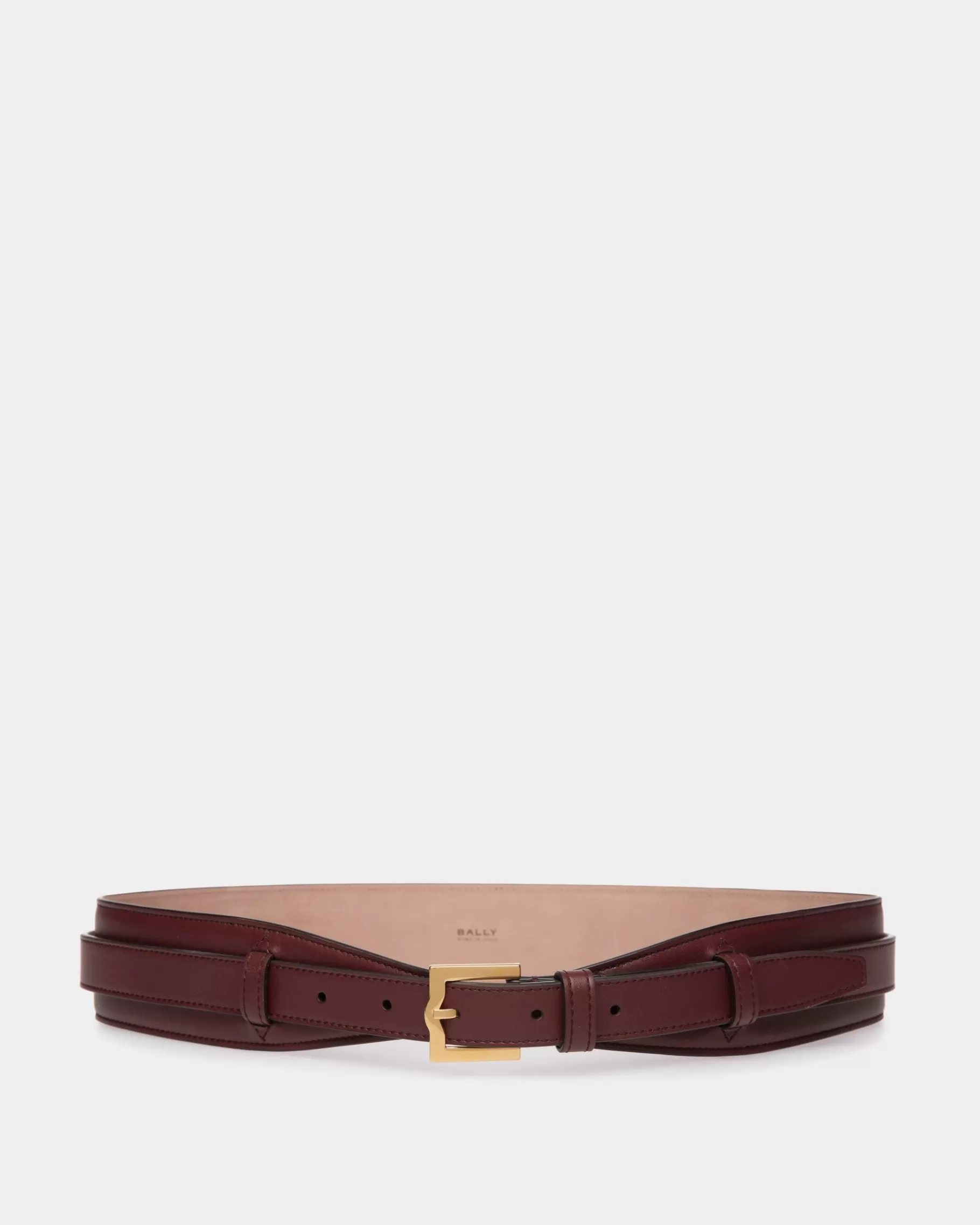 Belts<Bally Emblem 45mm Belt in Andorra Leather Burgundy