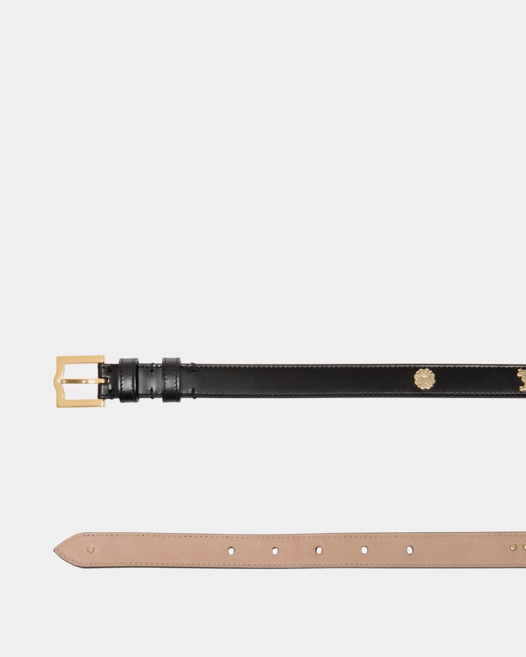 Belts<Bally Emblem 85 cm Belt in Brushed Leather Black