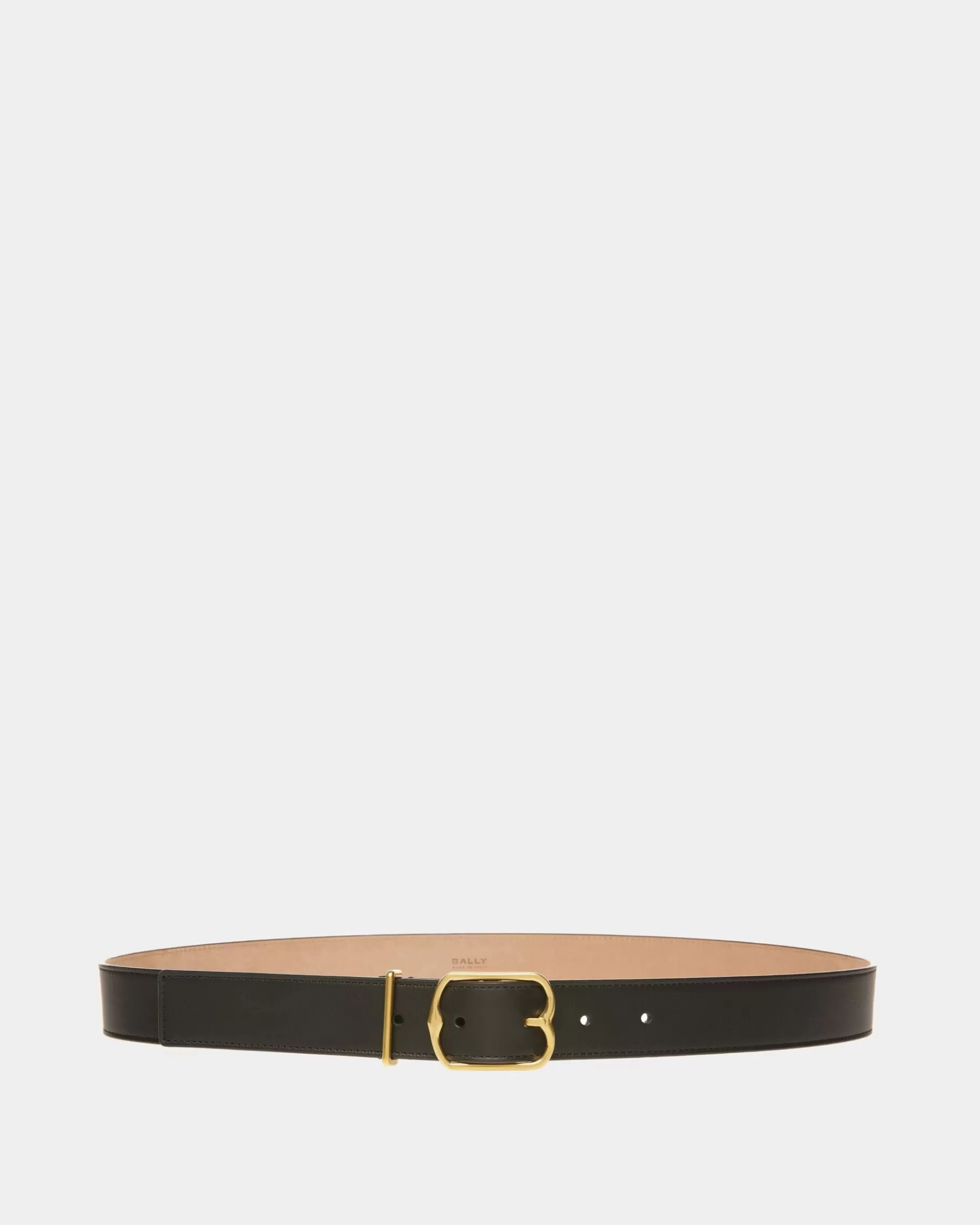 Belts<Bally Emblem Belt In Leather Black
