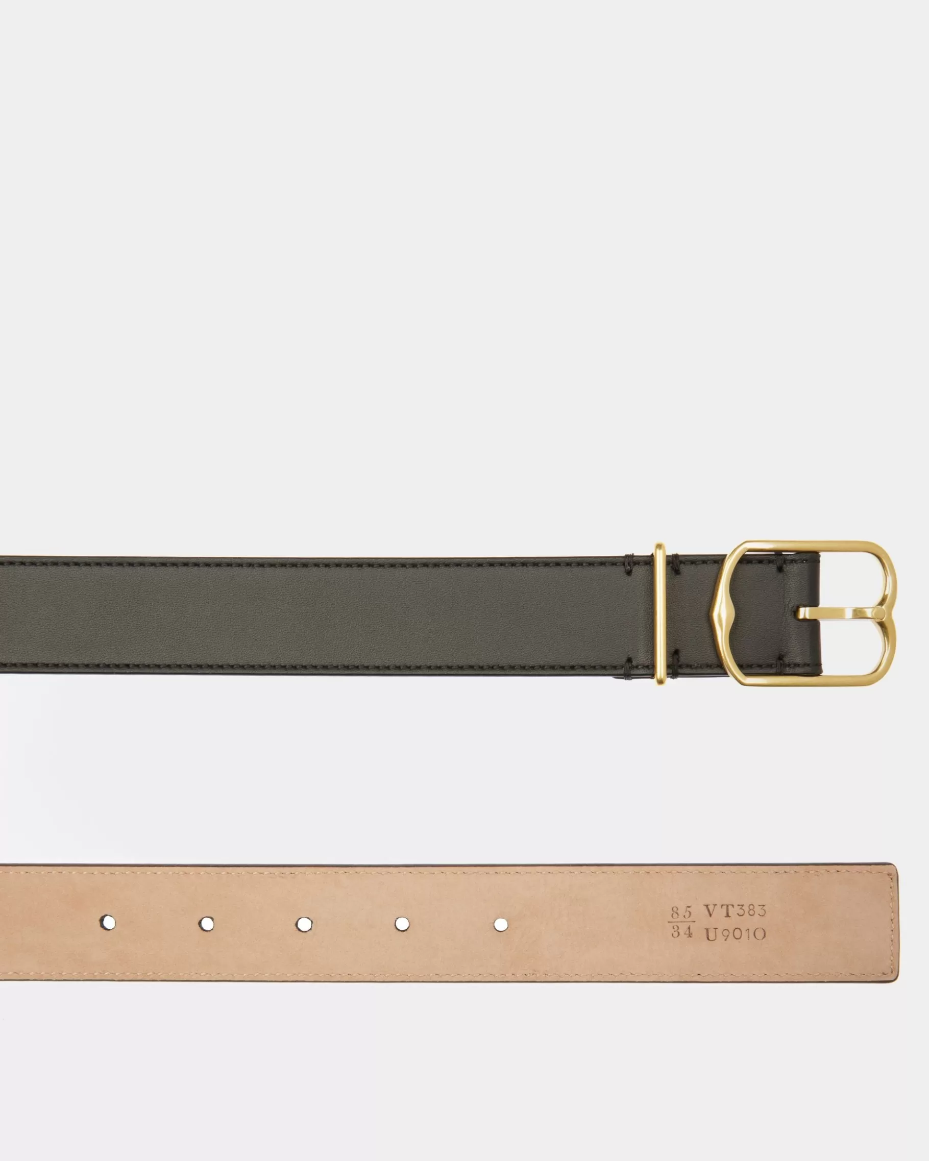Belts<Bally Emblem Belt In Leather Black