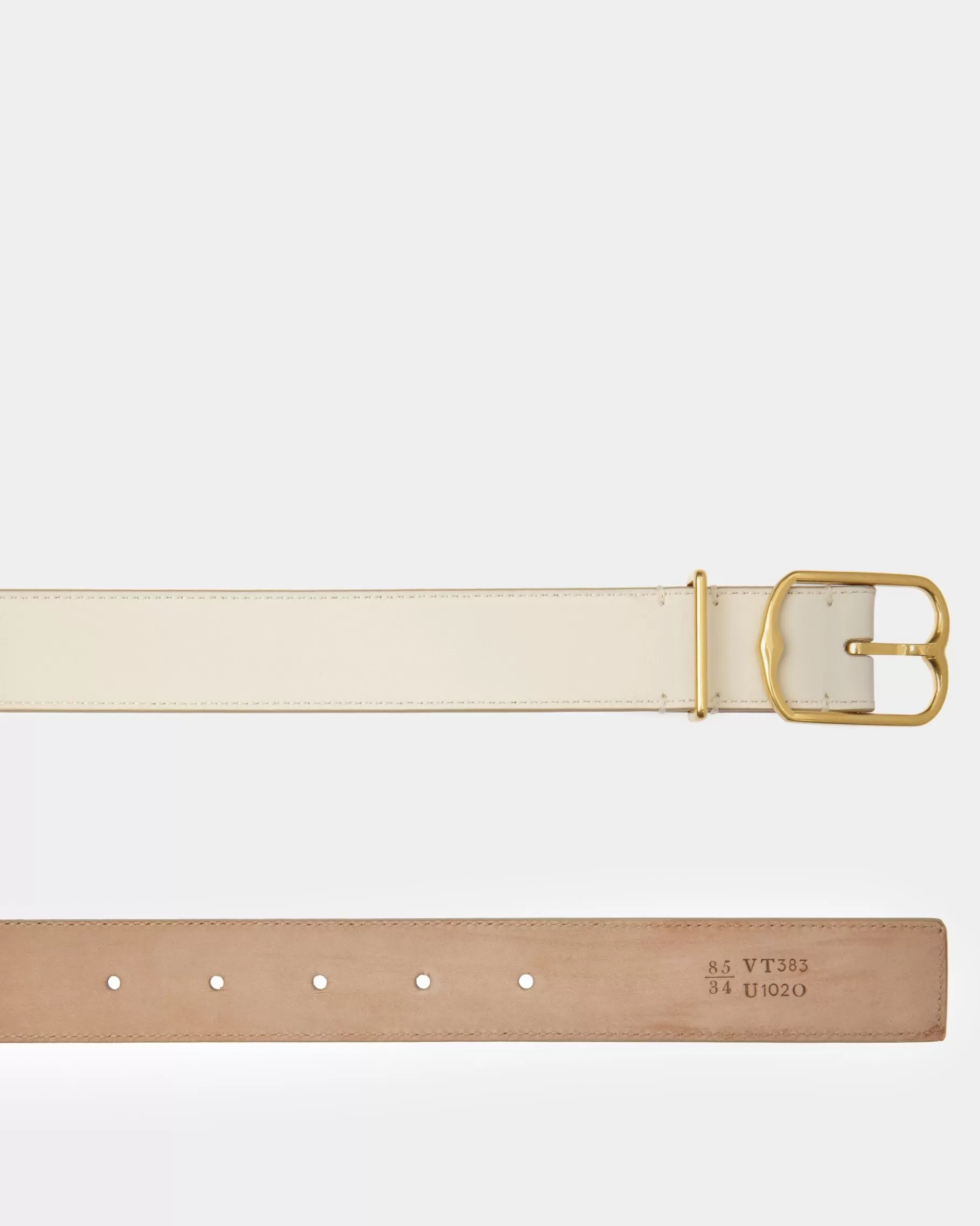 Belts<Bally Emblem Belt In Bone Leather White