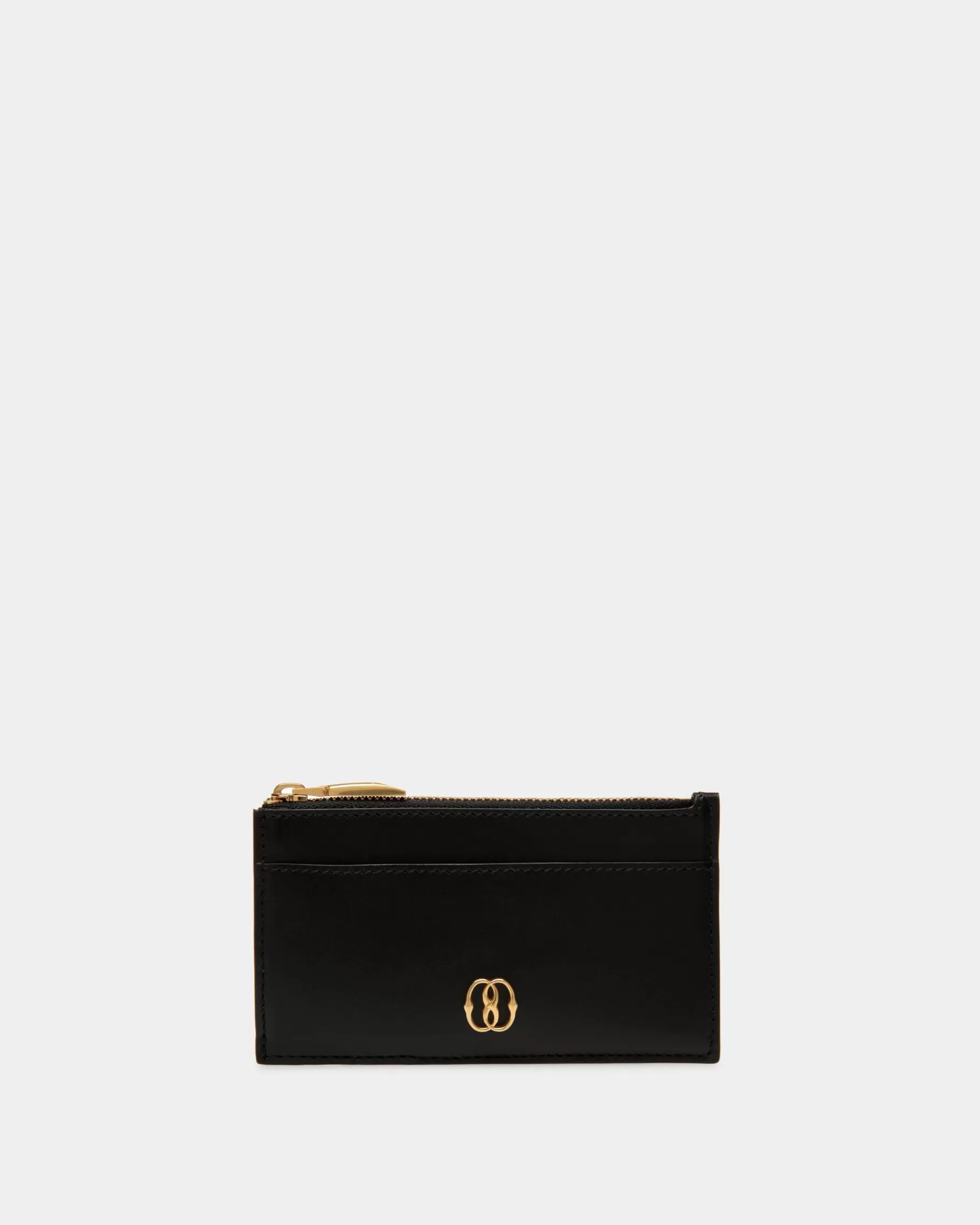 Wallets & Card Holders<Bally Emblem Card Holder In Leather Black