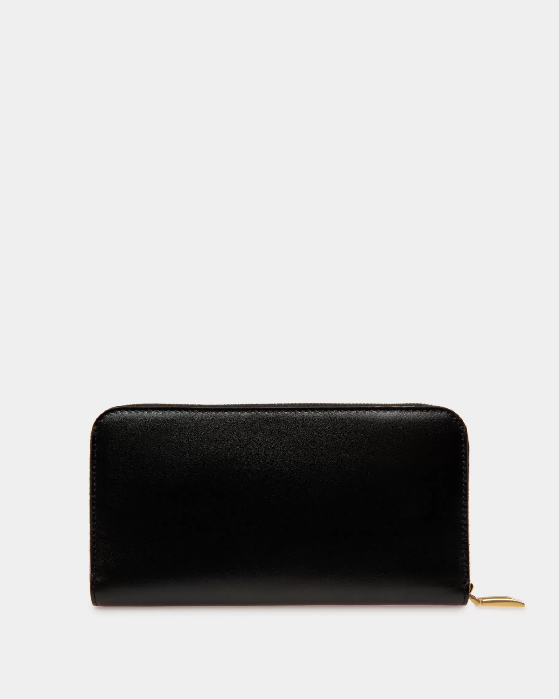 Wallets & Card Holders<Bally Emblem Long Wallet in Leather Black