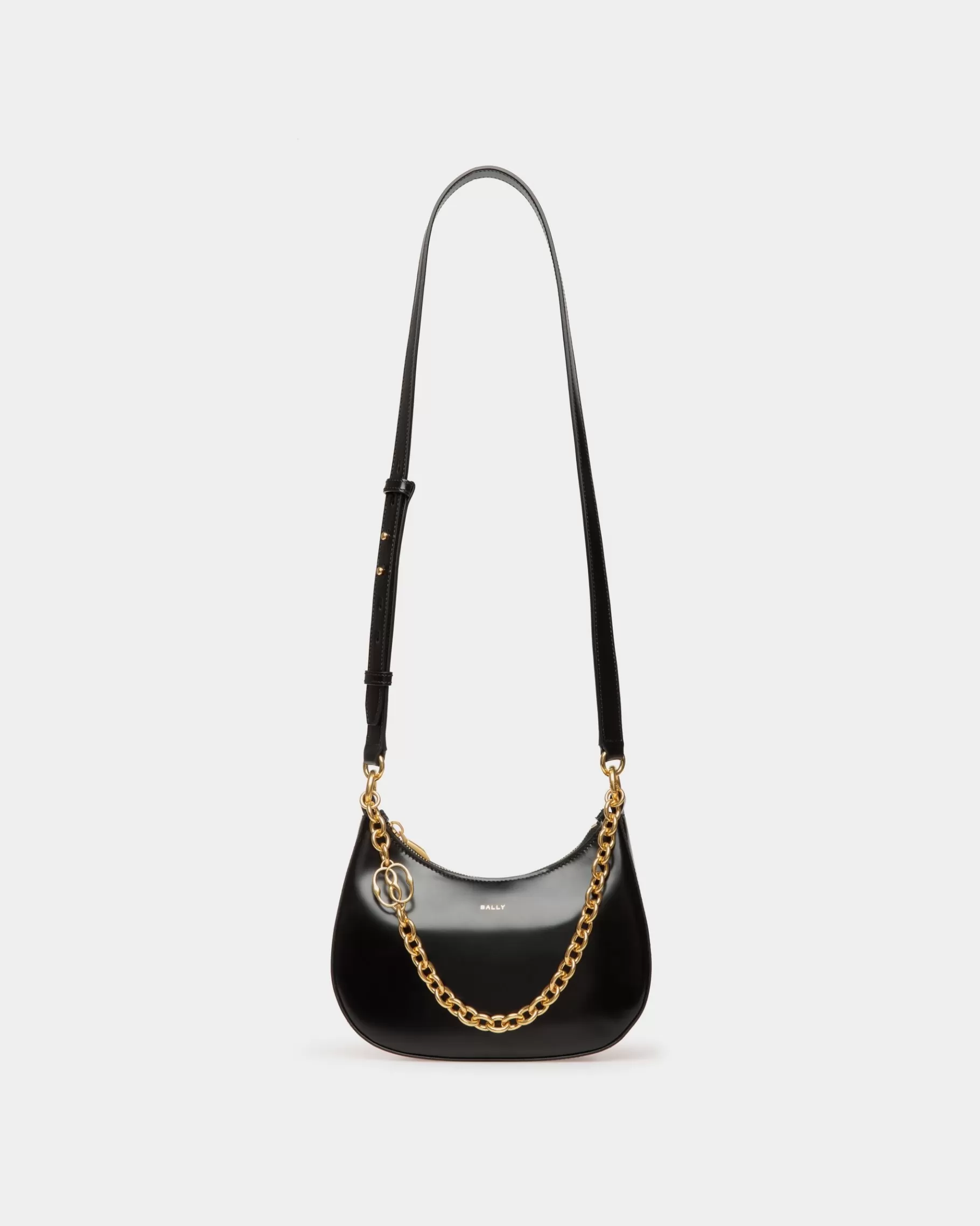 Cross-body Bags<Bally Emblem Mini Crossbody Bag in Brushed Leather Black