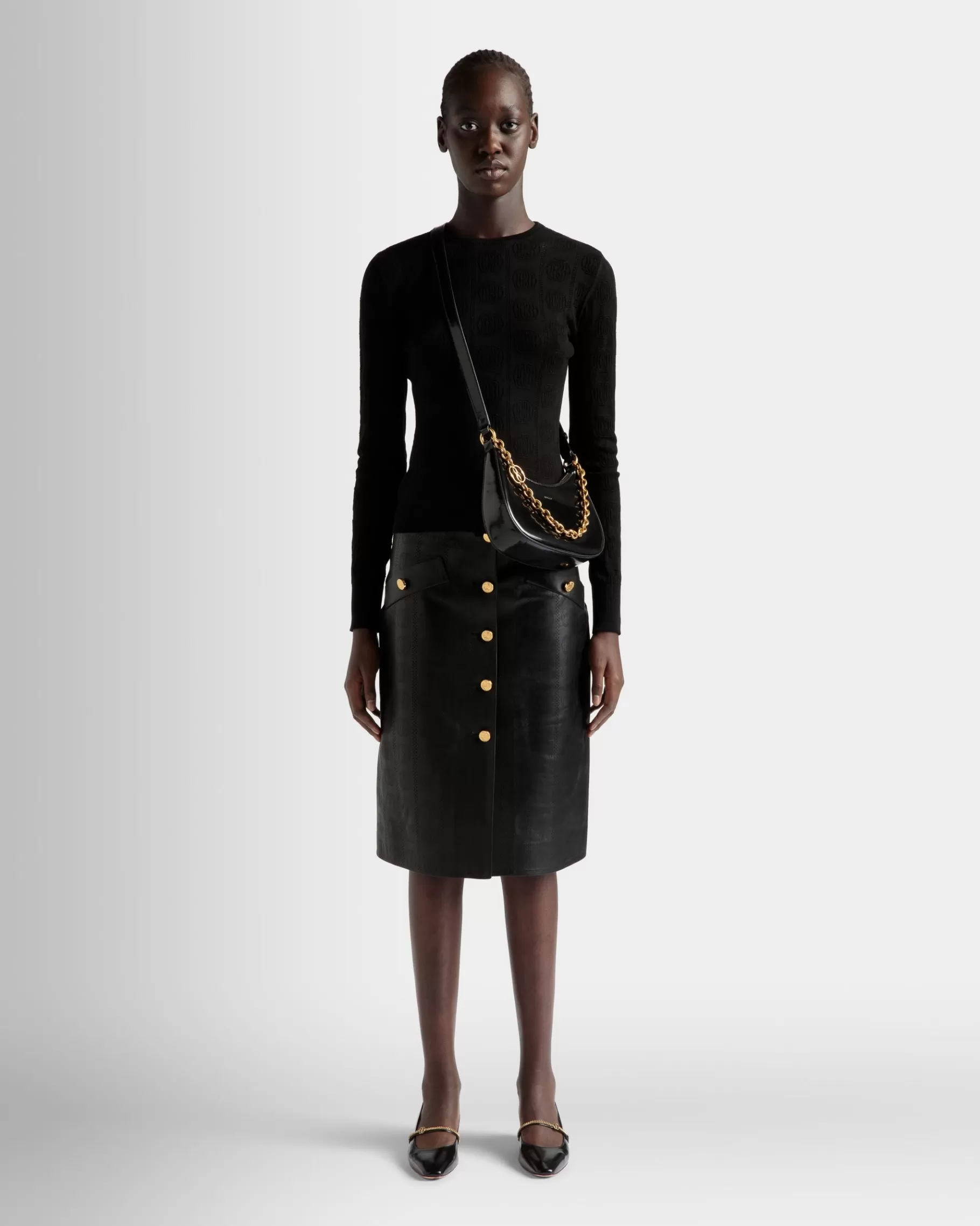Cross-body Bags<Bally Emblem Mini Crossbody Bag in Brushed Leather Black