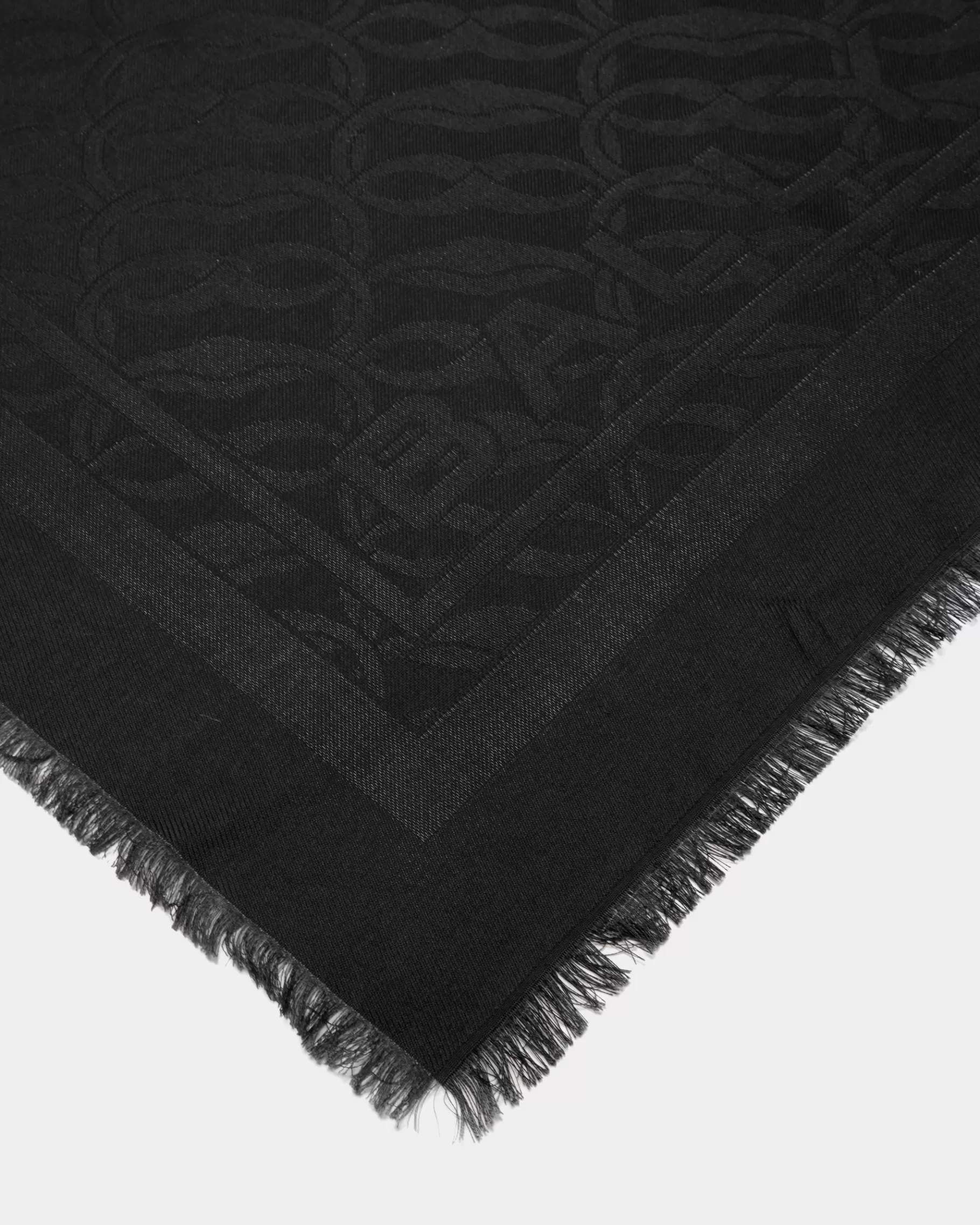 Scarves<Bally Emblem Print Square Scarf In Silk Black