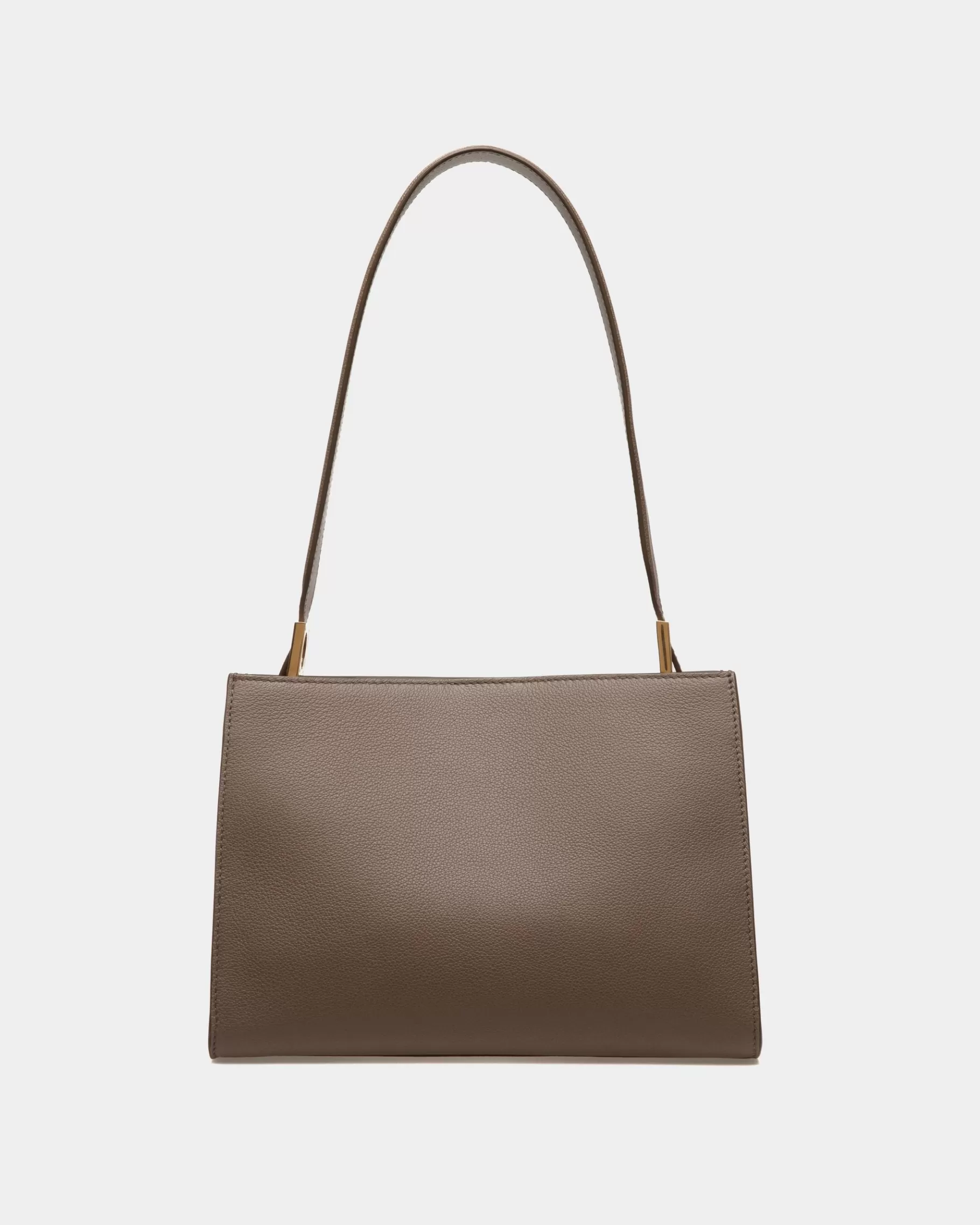 Shoulder Bags<Bally Emblem Shoulder Bag in Grained Leather Beige