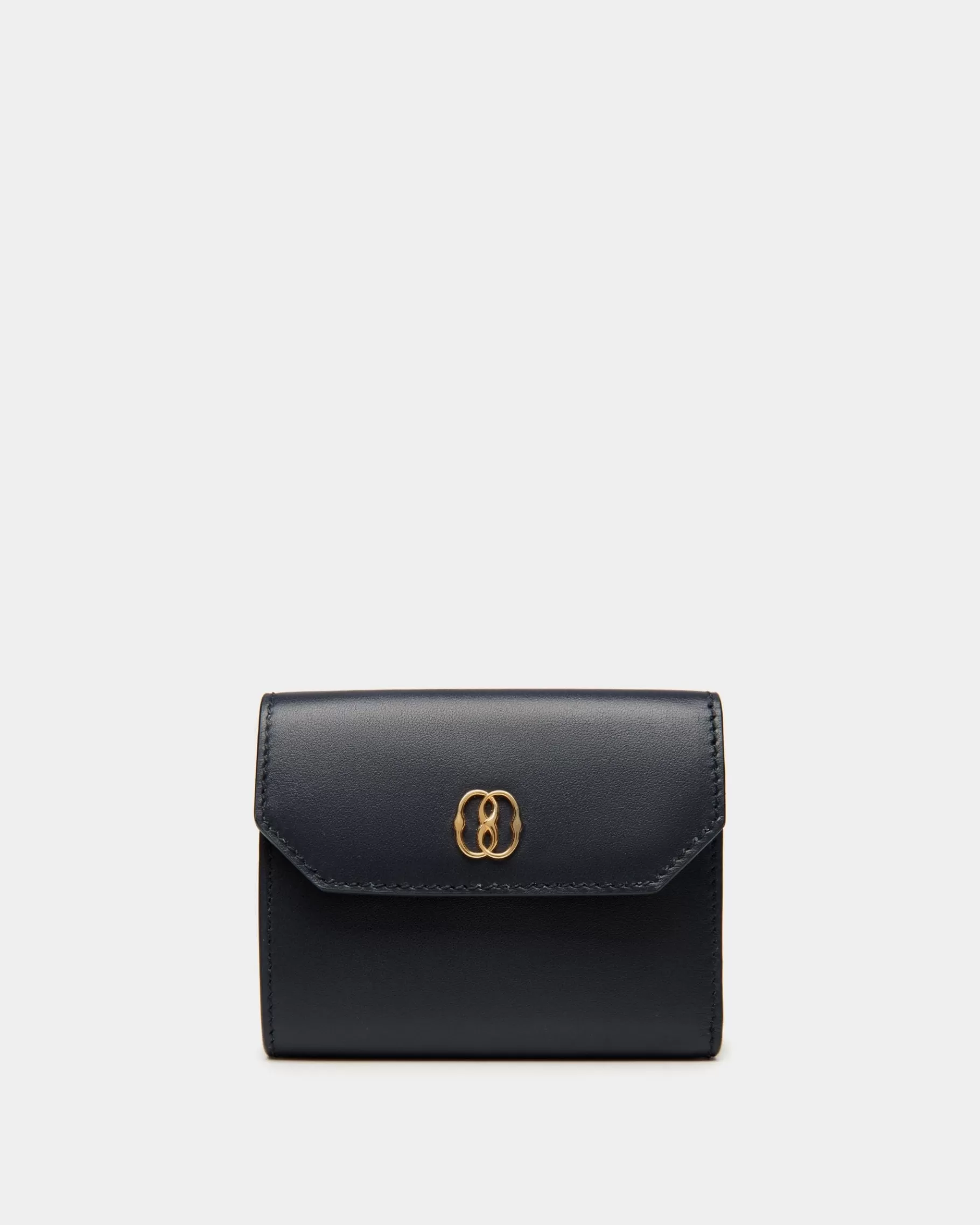 Wallets & Card Holders<Bally Emblem Wallet in Navy Leather Blue