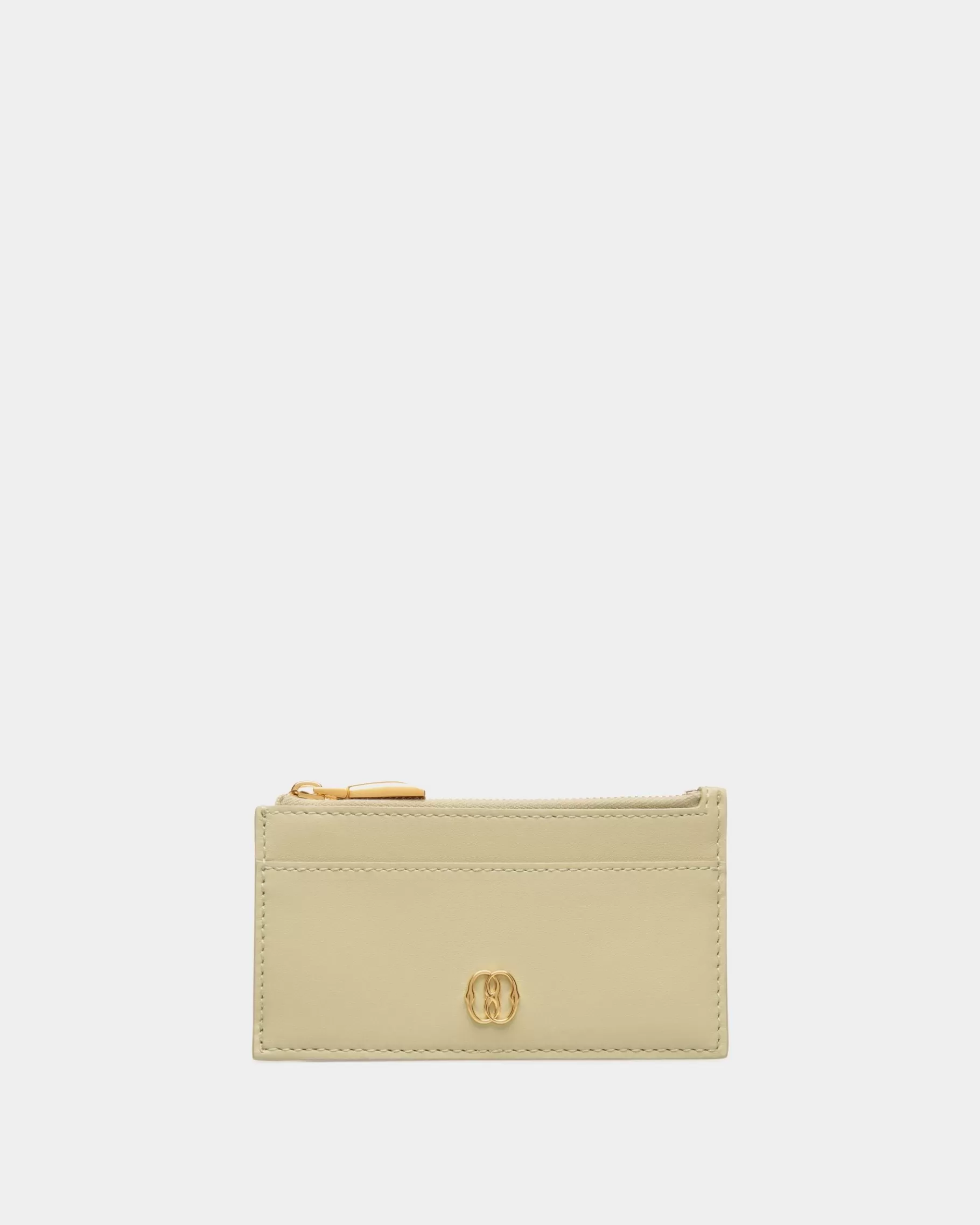 Wallets & Card Holders<Bally Emblem Zipped Card Holder In Light Leather Green