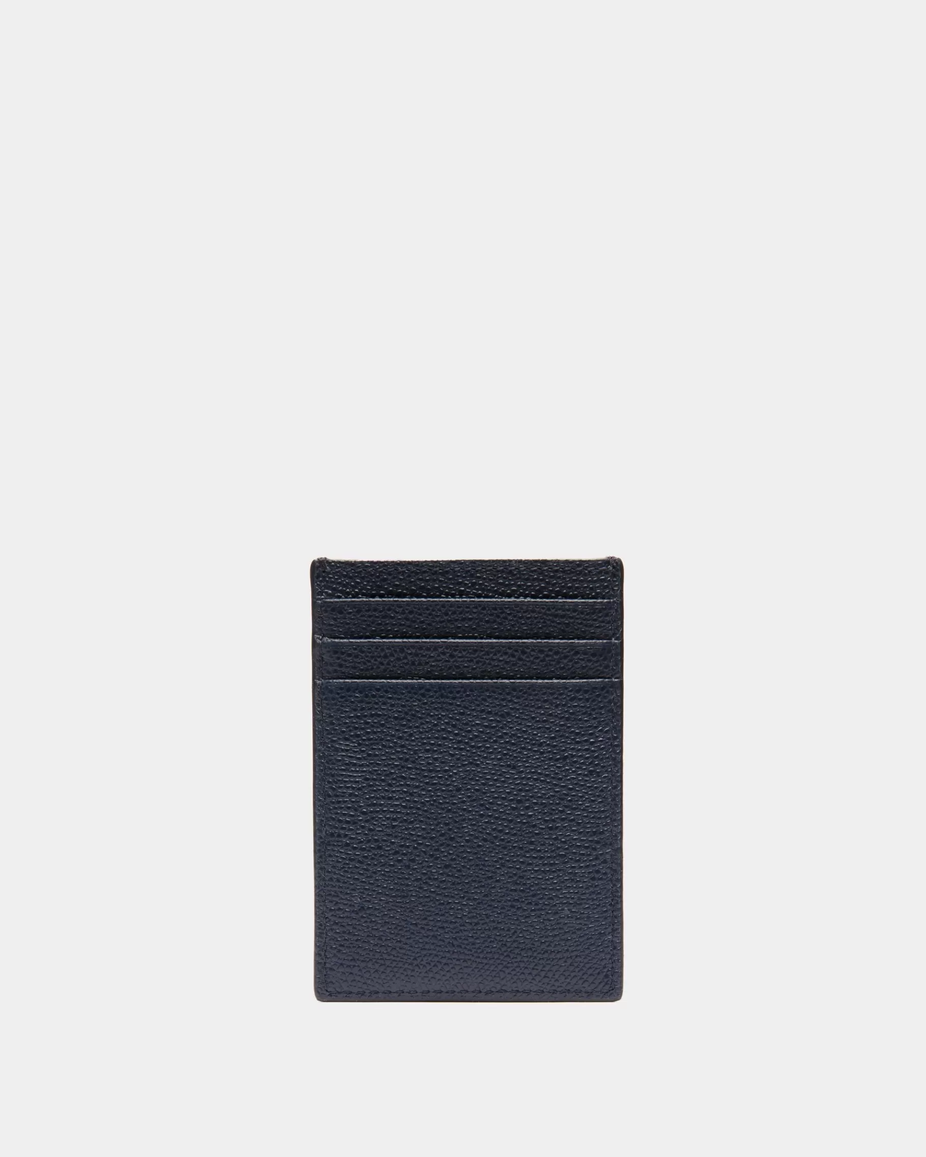 Wallets & Card Holders<Bally Flag Card Holder in Leather Blue
