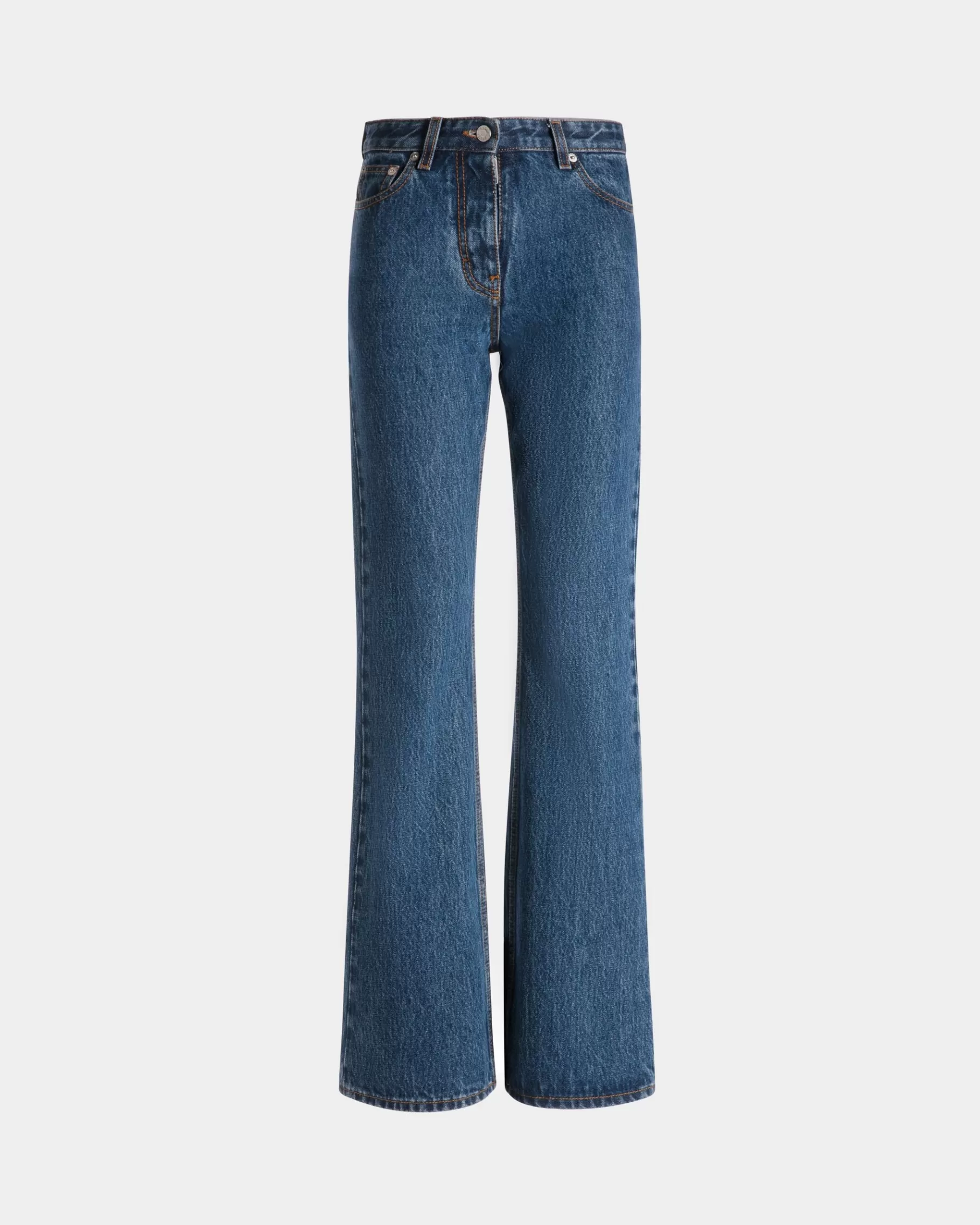 Pants<Bally Flared Denim Pants in Medium Cotton Blue