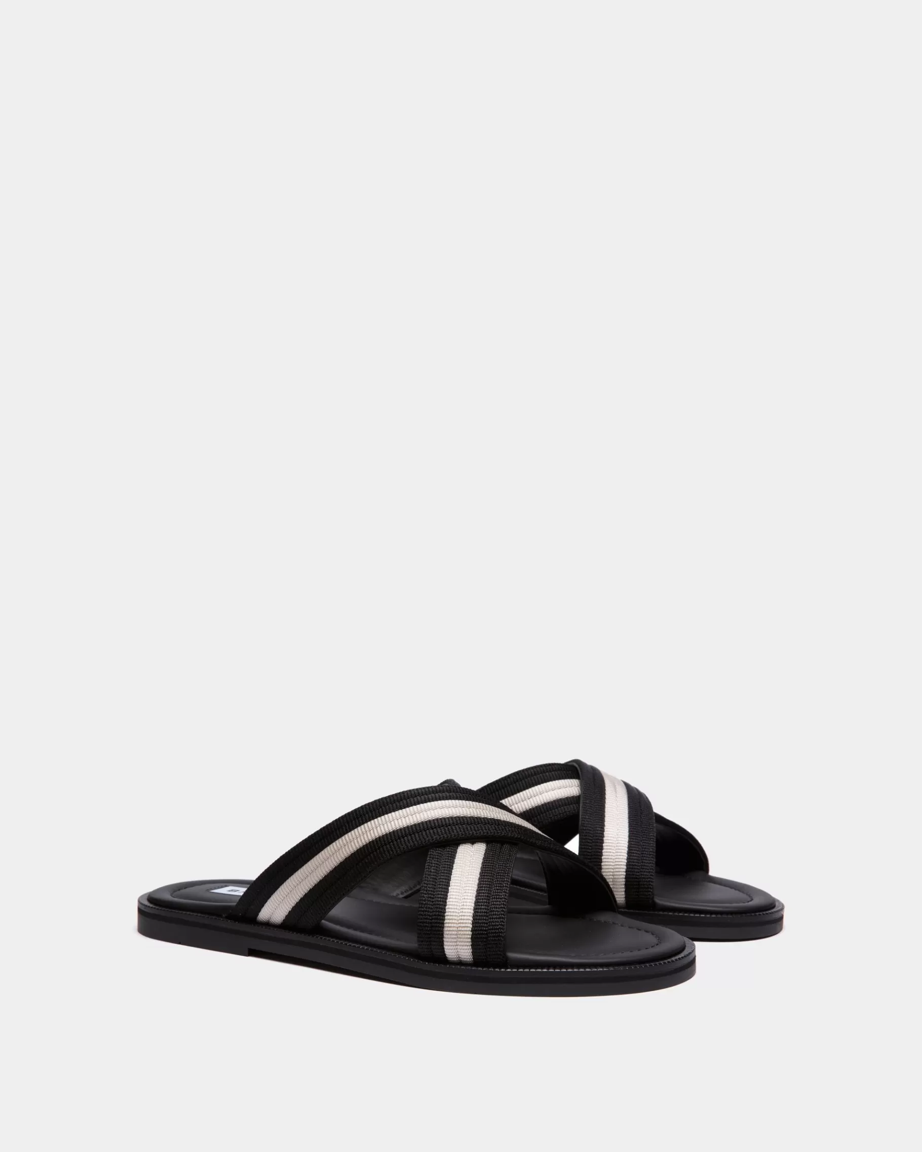 Sandals & Slides<Bally Glide Sandal in Black and White Nylon Multicolor