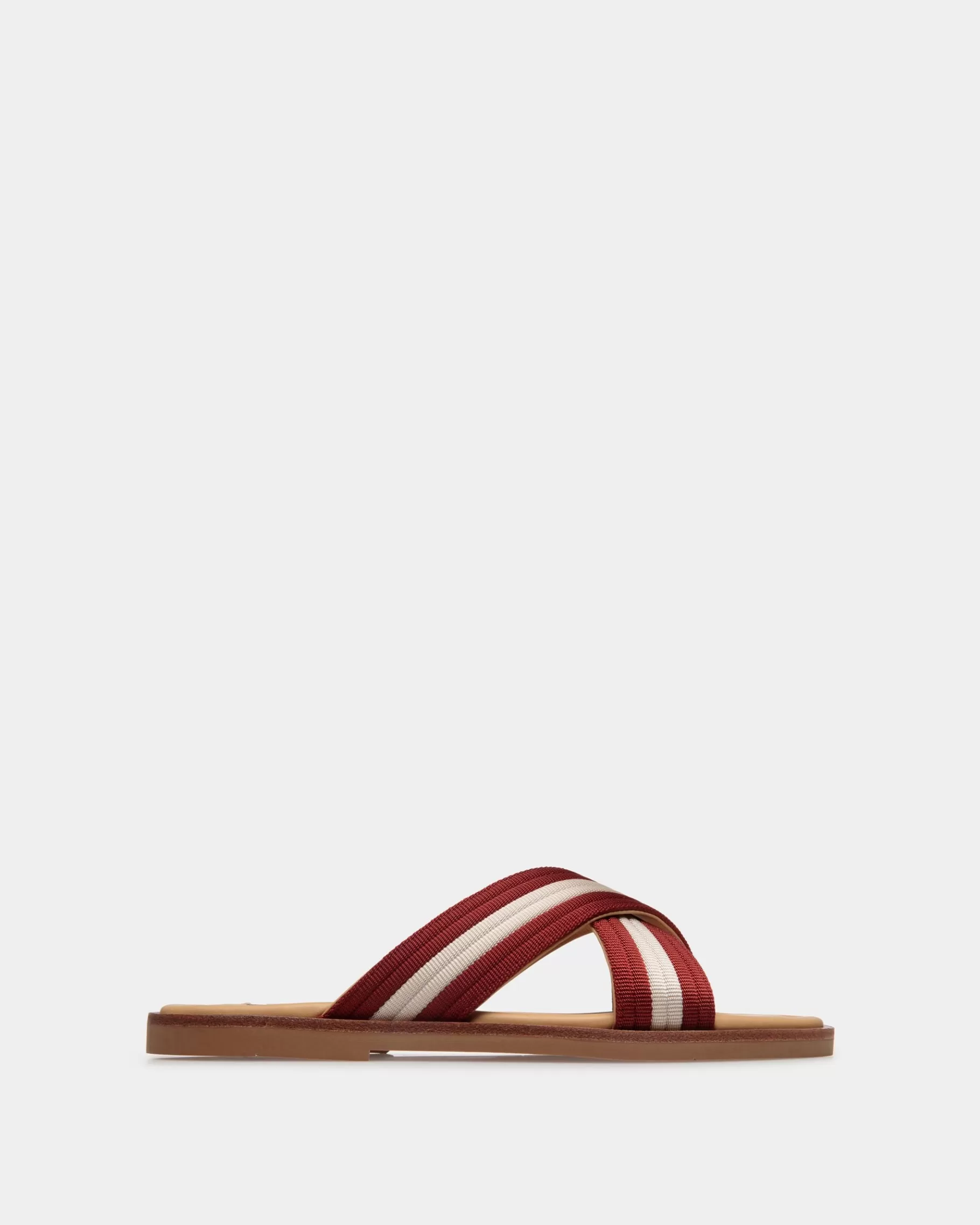 Sandals & Slides<Bally Glide Sandal in Red and White Nylon Multicolor