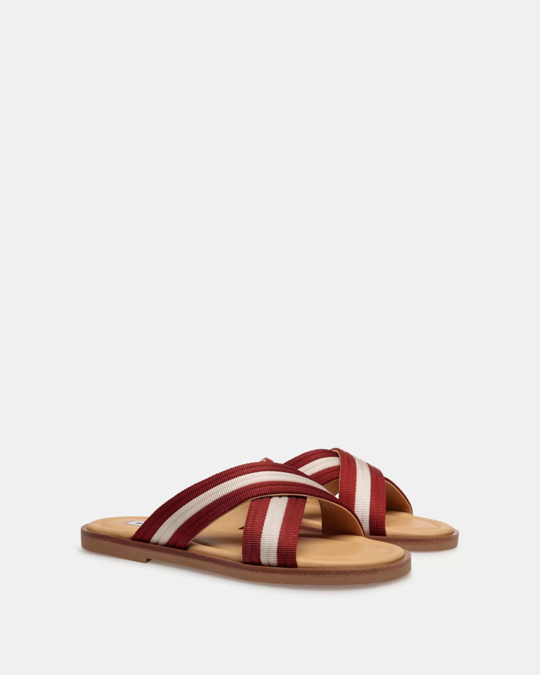 Sandals & Slides<Bally Glide Sandal in Red and White Nylon Multicolor