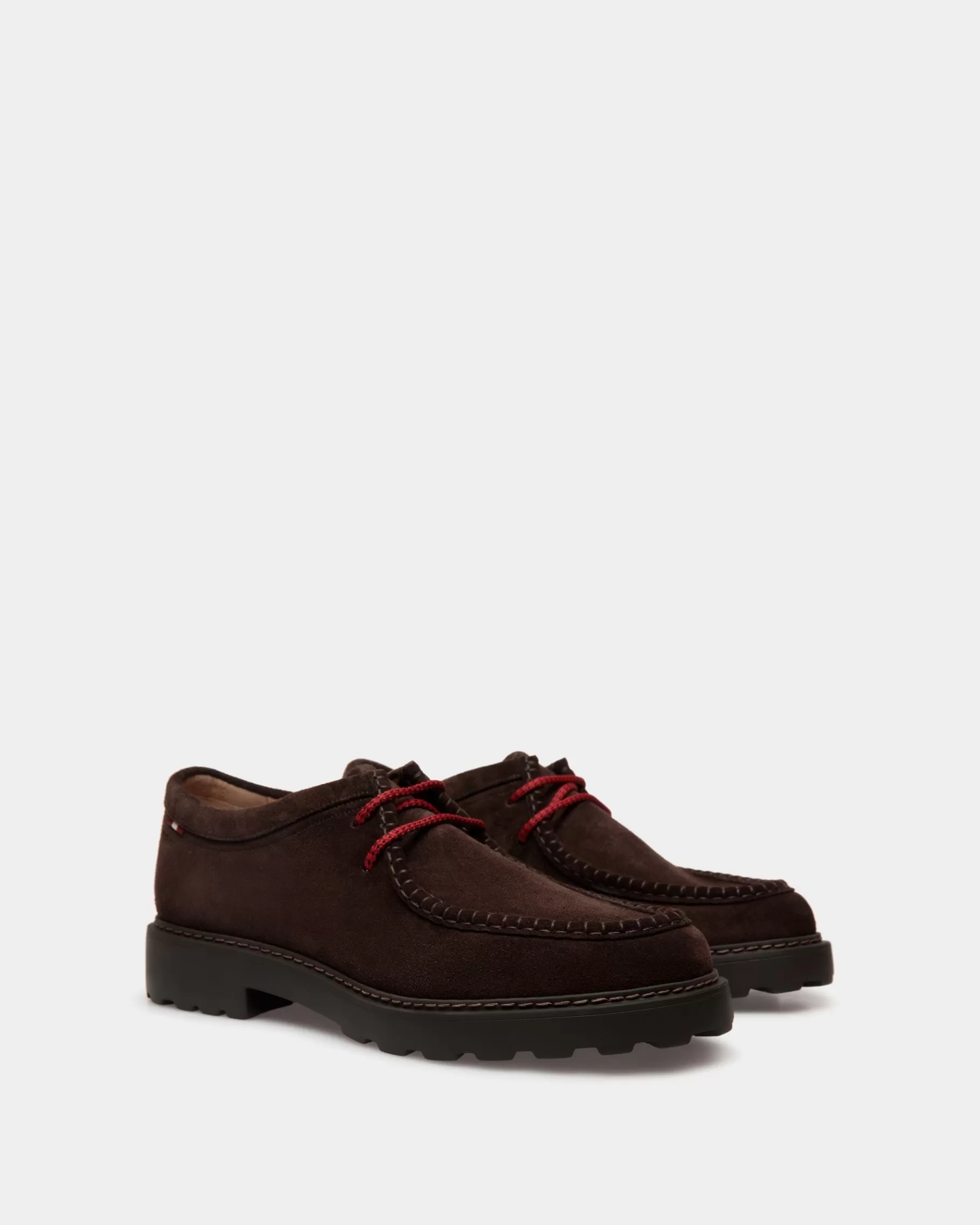 Lace Ups & Monks<Bally Gusto Derby in Ebano Suede Brown