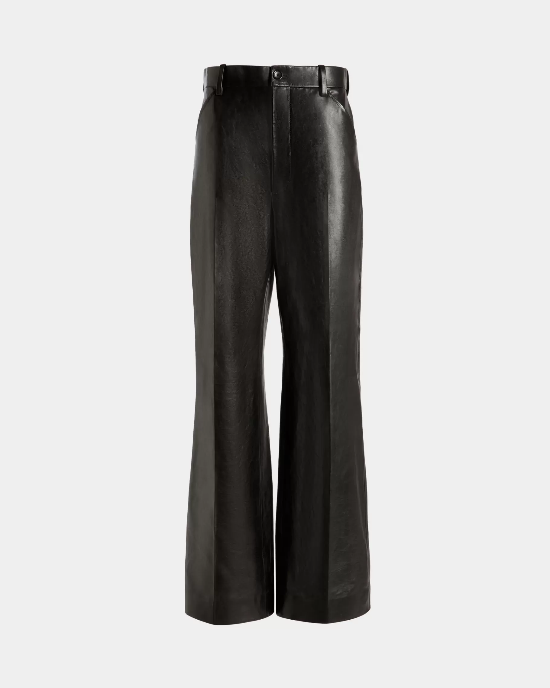 Pants | Leather<Bally High Waist Pants In Leather Black