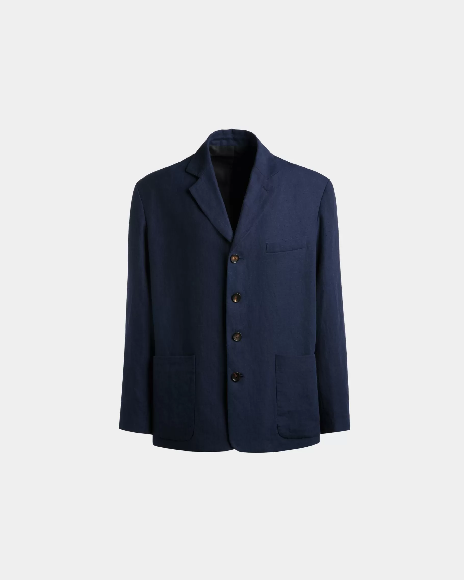 Coats & Jackets<Bally Jacket in Navy Linen Blue
