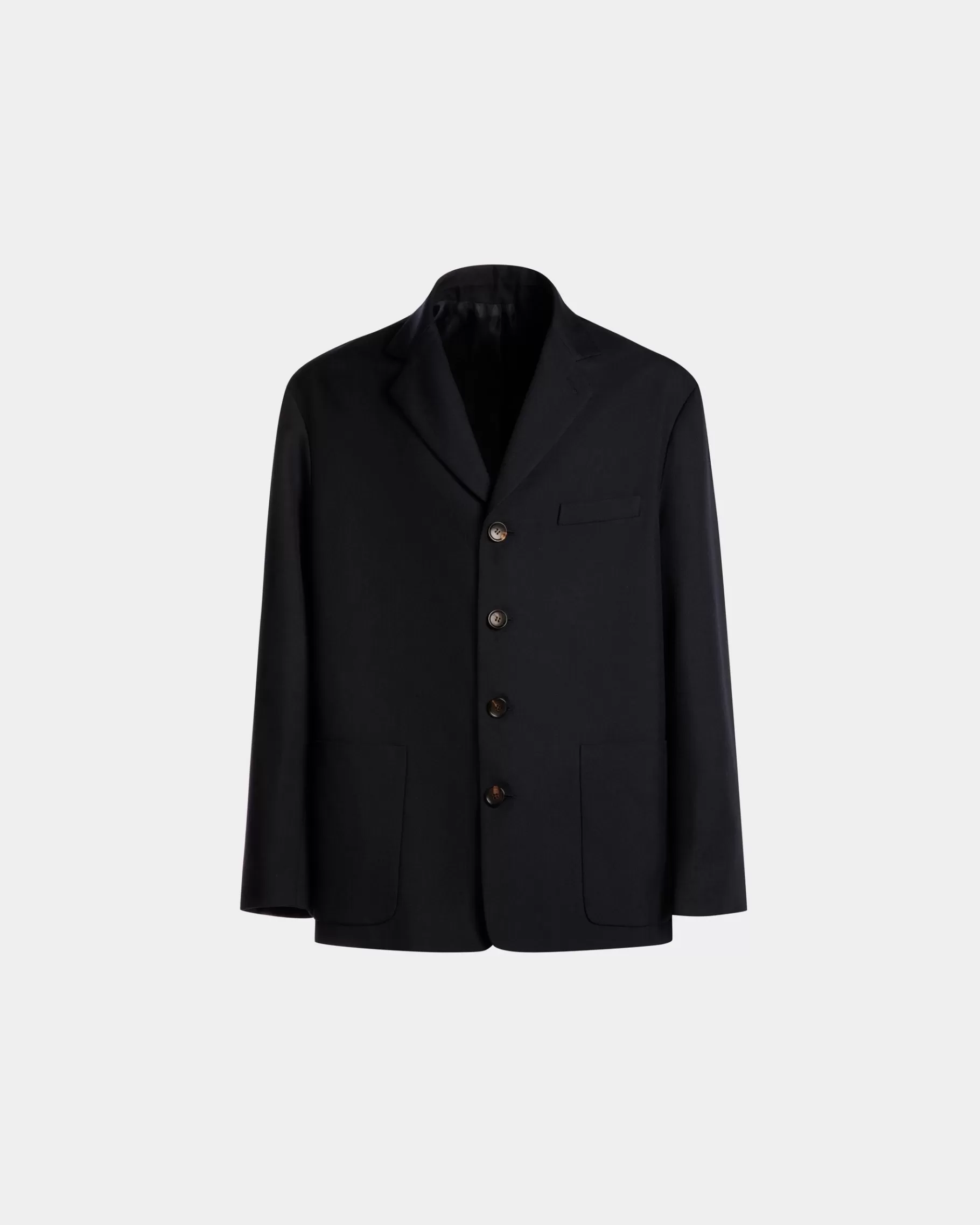 Coats & Jackets<Bally Jacket in Navy Wool Blend Blue