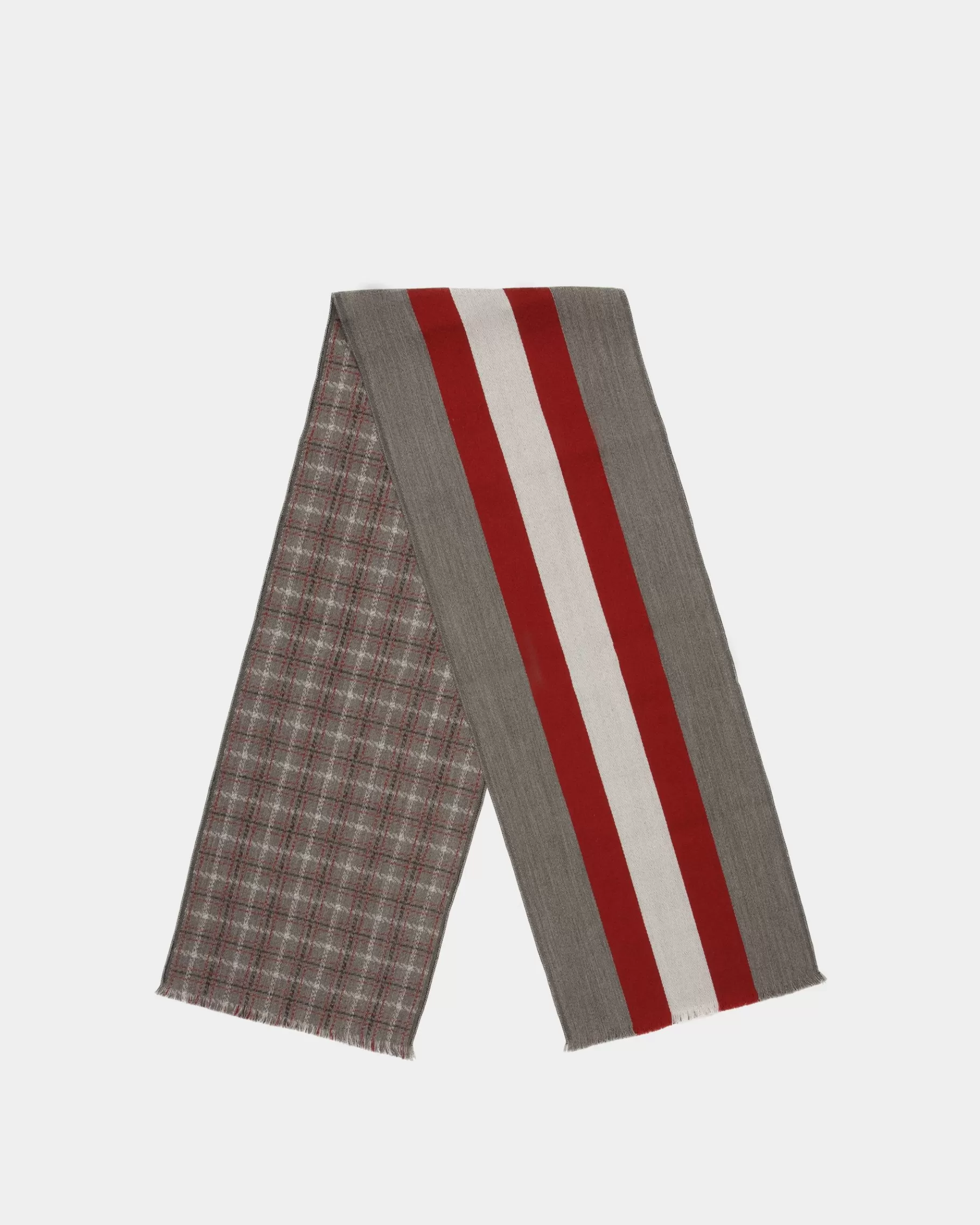 Scarves<Bally Jacquard Scarf In Dark Mineral Wool Grey