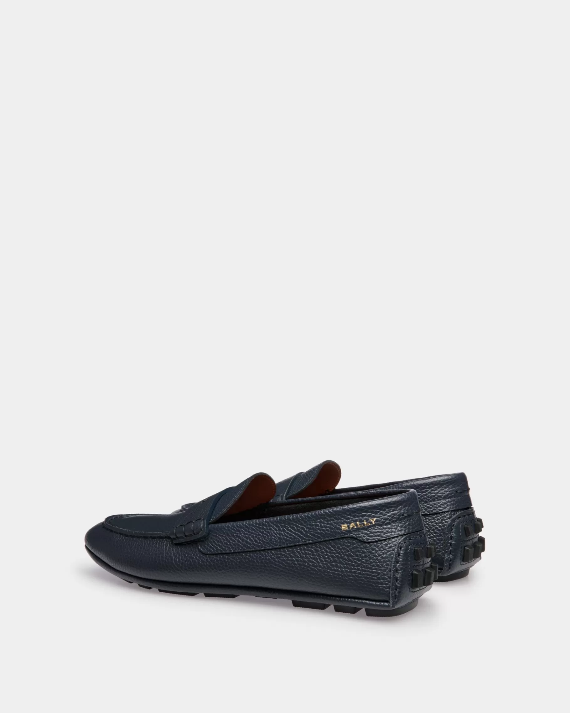 Drivers<Bally Kerbs Driver in Grained Leather Blue
