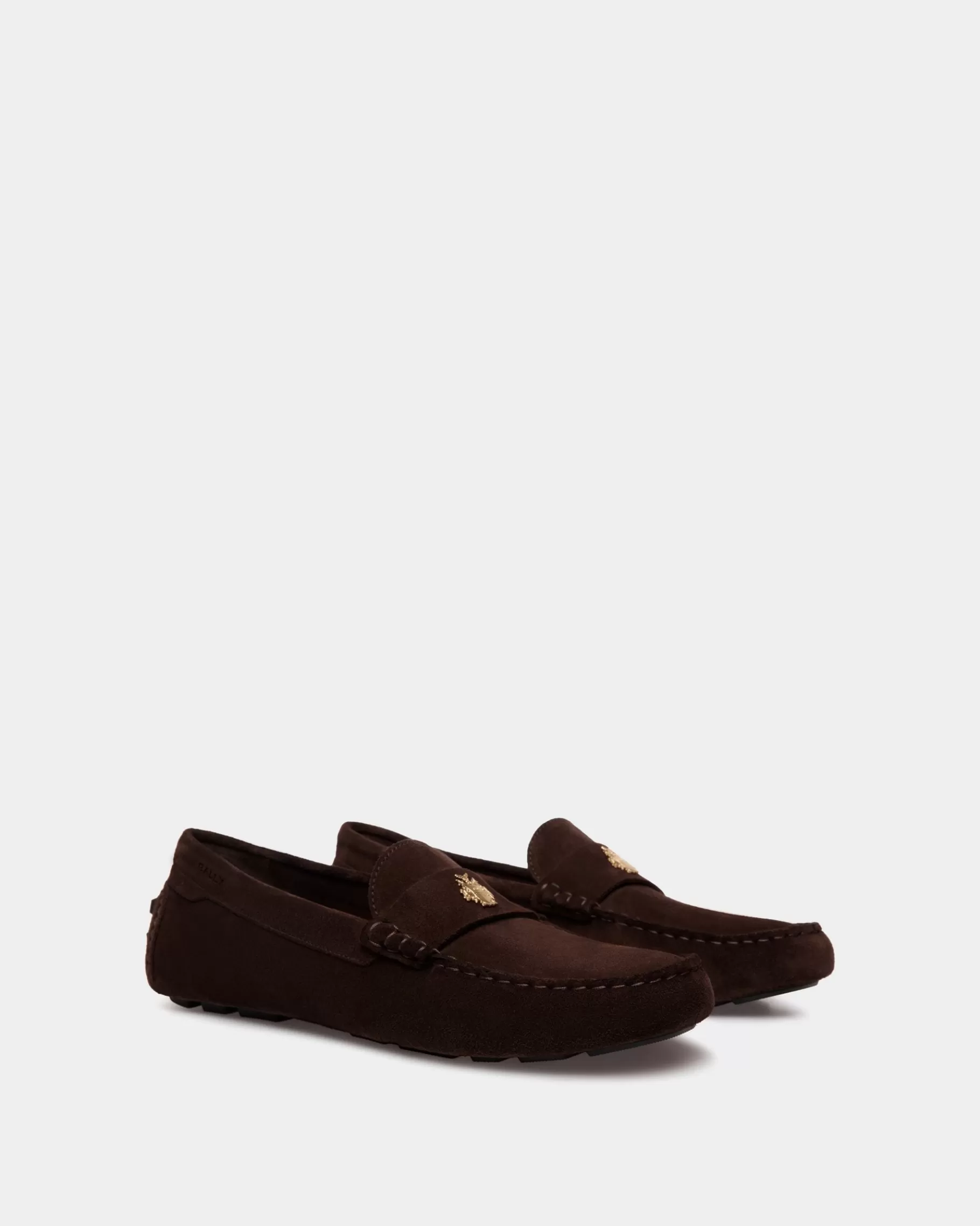 Drivers<Bally Kerbs Driver In Ebano Suede Leather Brown