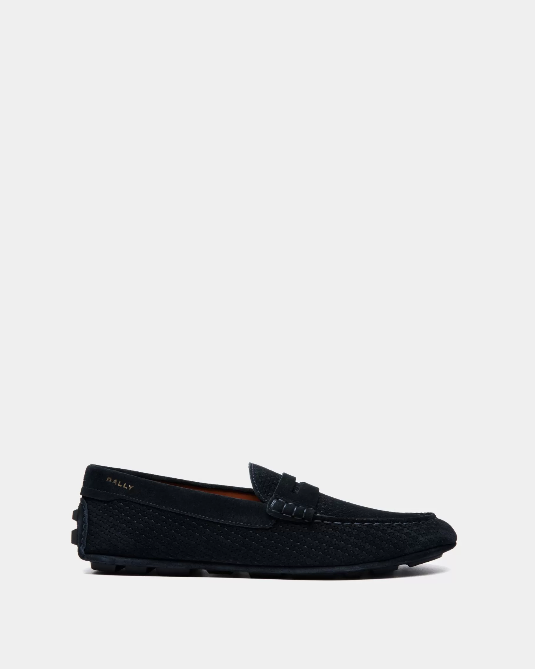Drivers<Bally Kerbs Driver in Embossed Suede Blue