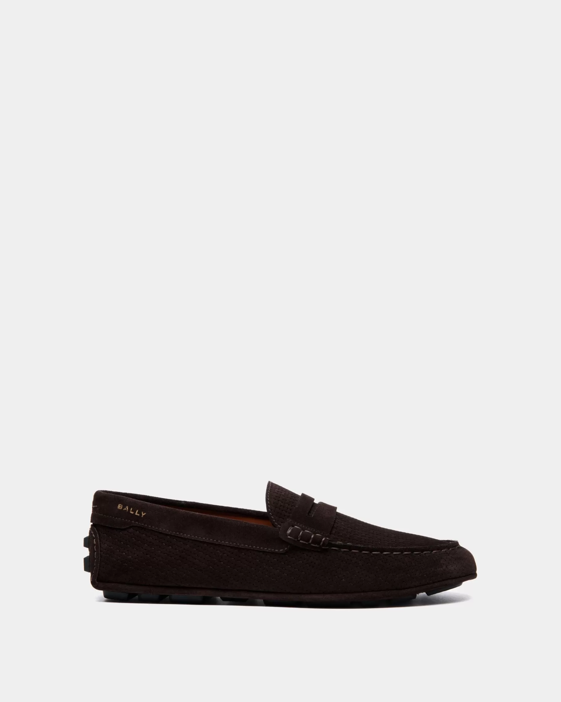 Drivers<Bally Kerbs Driver in Embossed Suede Brown