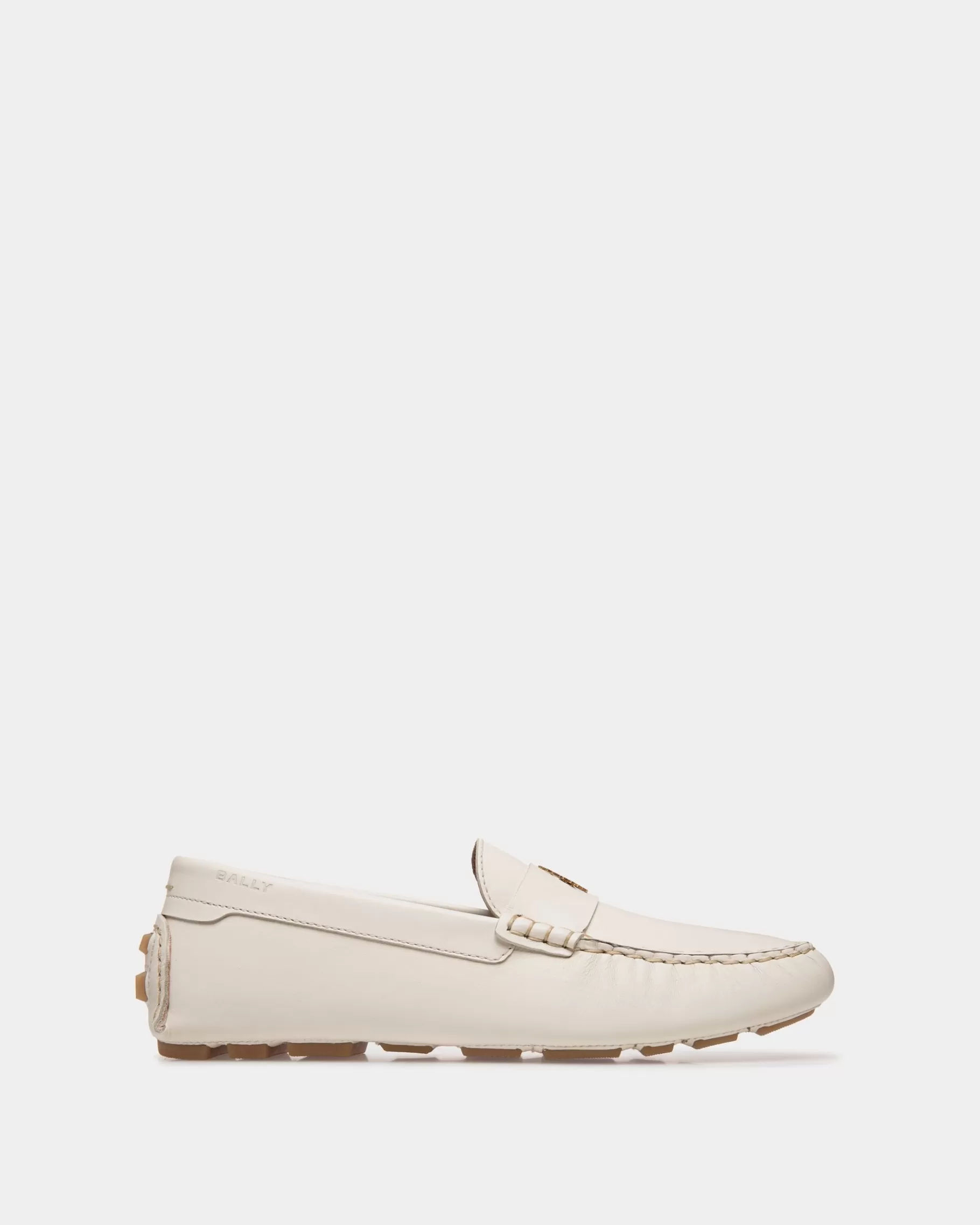 Flats & Moccasins<Bally Kerbs Driver In Leather White