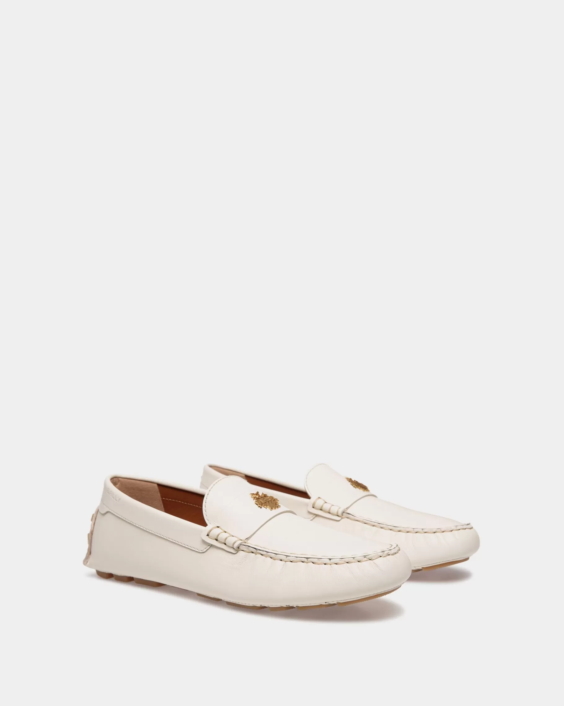 Flats & Moccasins<Bally Kerbs Driver In Leather White