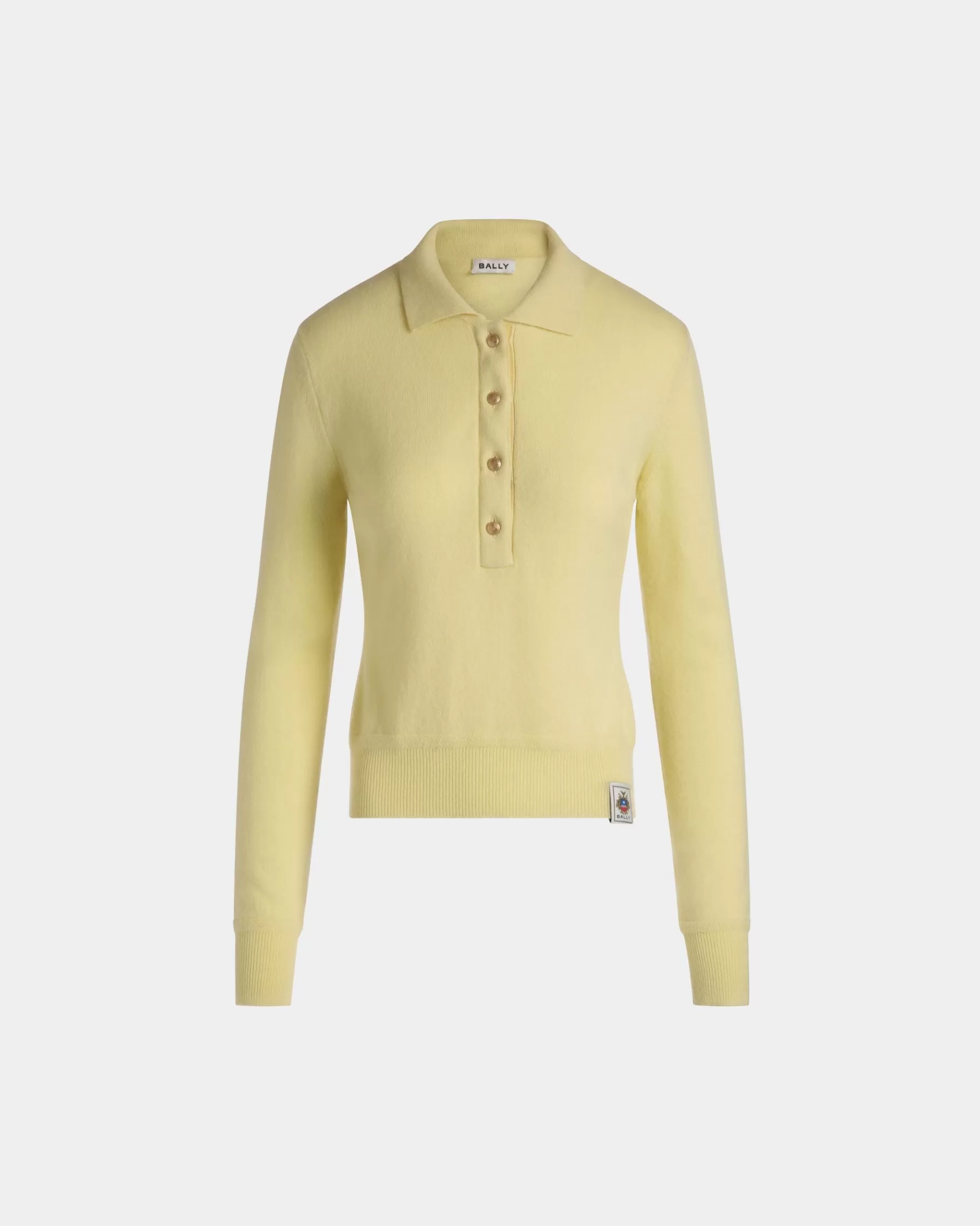 Shirts & T-shirts | Knitwear<Bally Knit Polo In Cream Cashmere Yellow