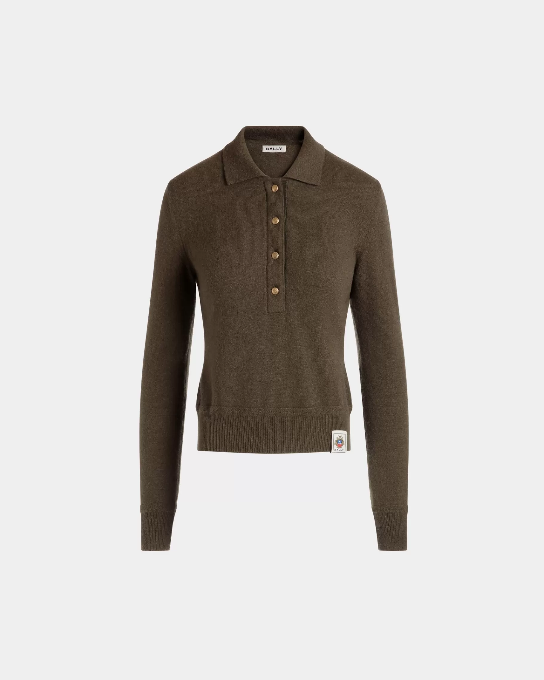 Shirts & T-shirts | Knitwear<Bally Knit Polo In Military Cashmere Green