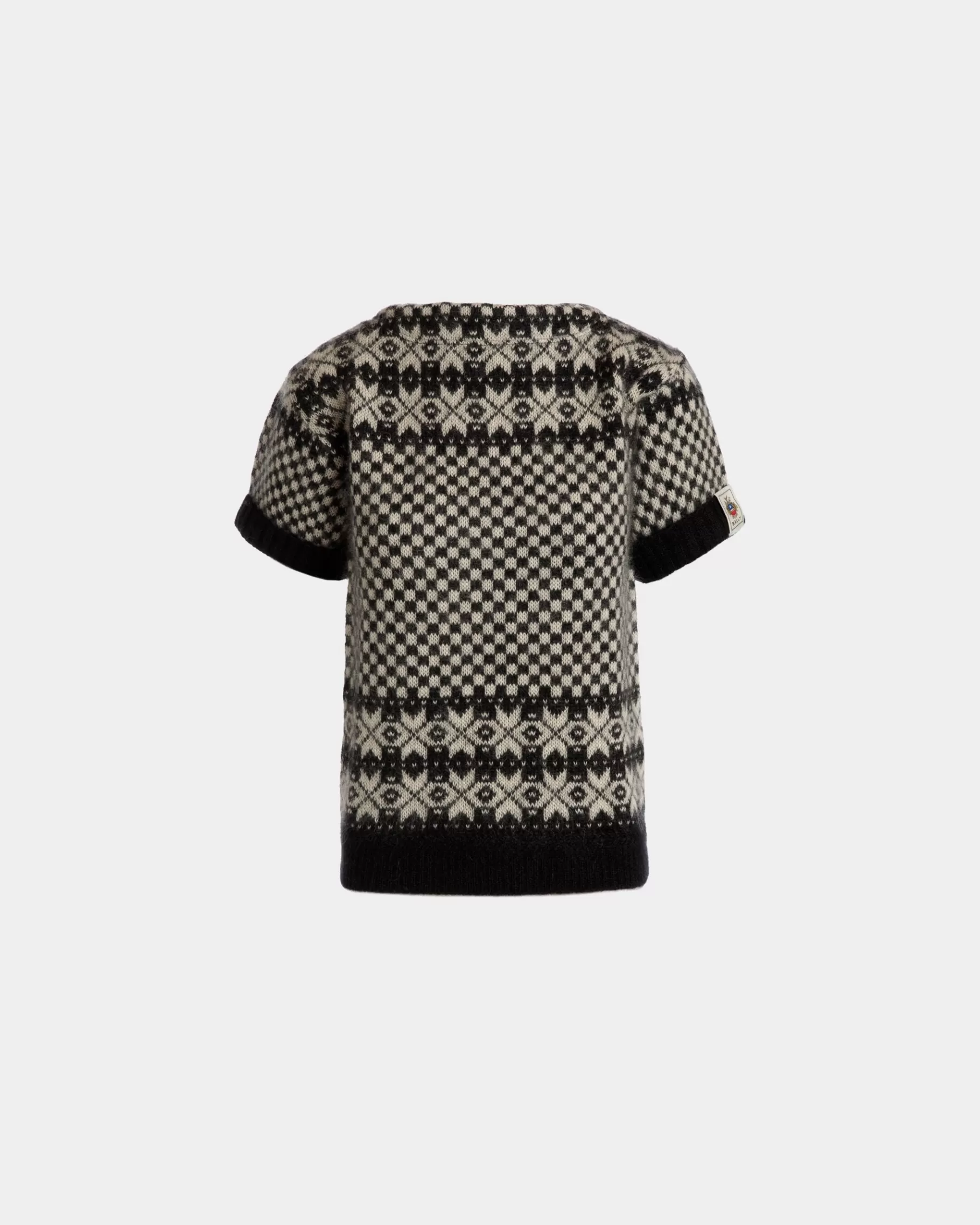 Shirts & T-shirts | Knitwear<Bally Knit Top In Black And White Mohair And Silk Multicolor