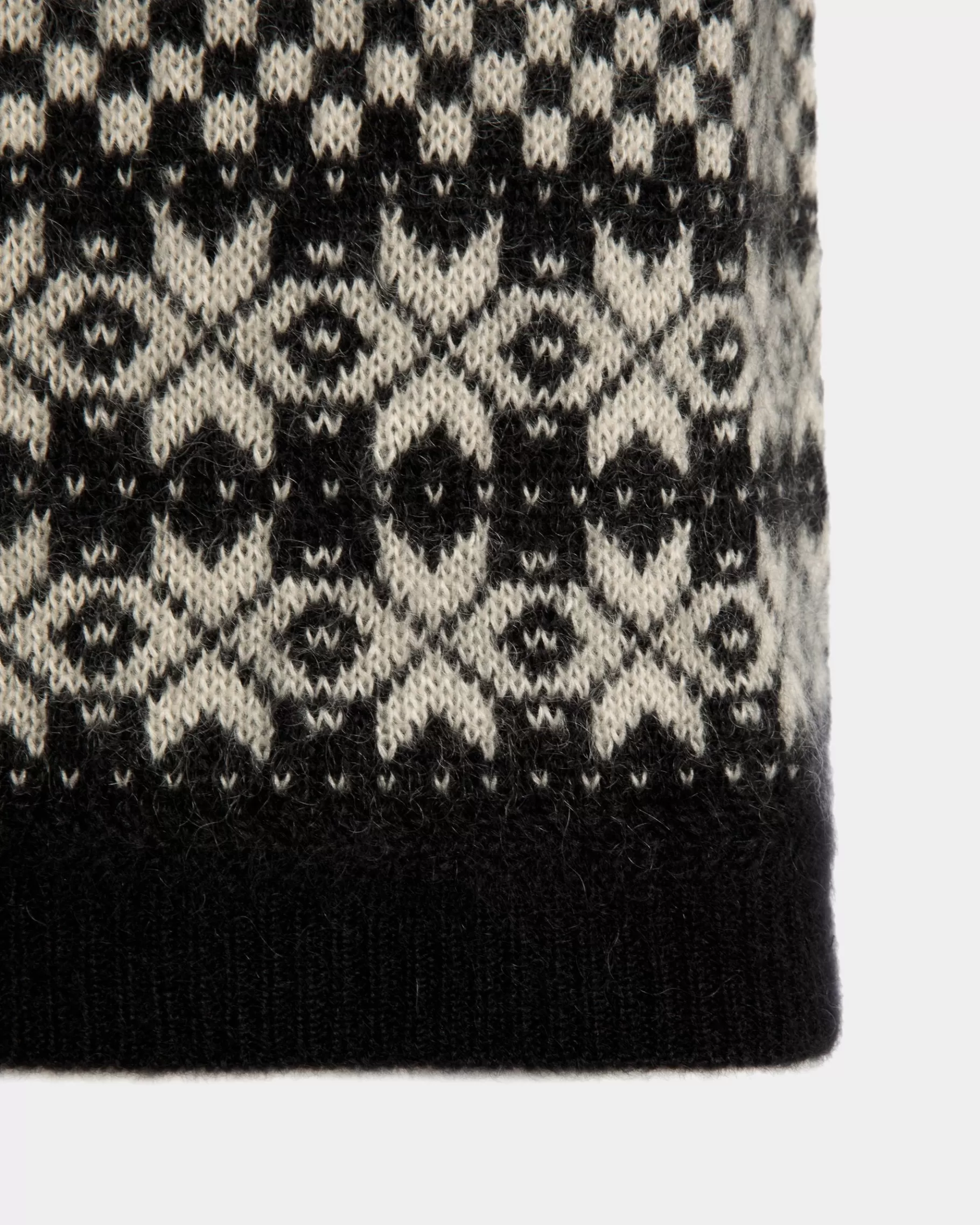 Shirts & T-shirts | Knitwear<Bally Knit Top In Black And White Mohair And Silk Multicolor