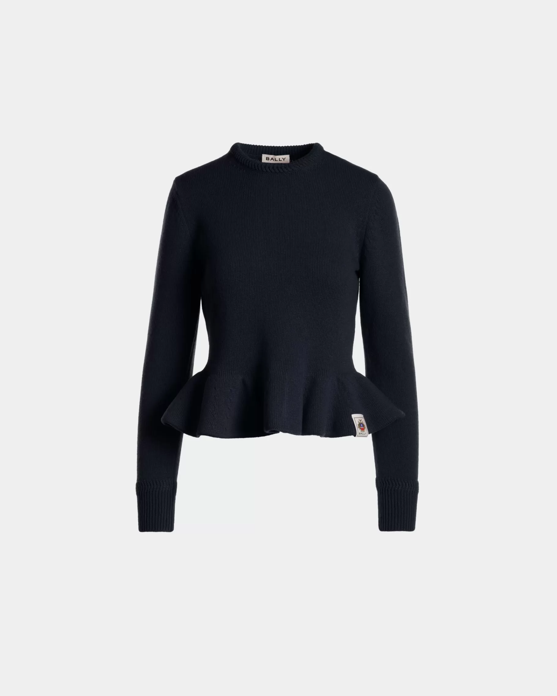 Shirts & T-shirts | Knitwear<Bally Knit Top In Navy Wool Blue