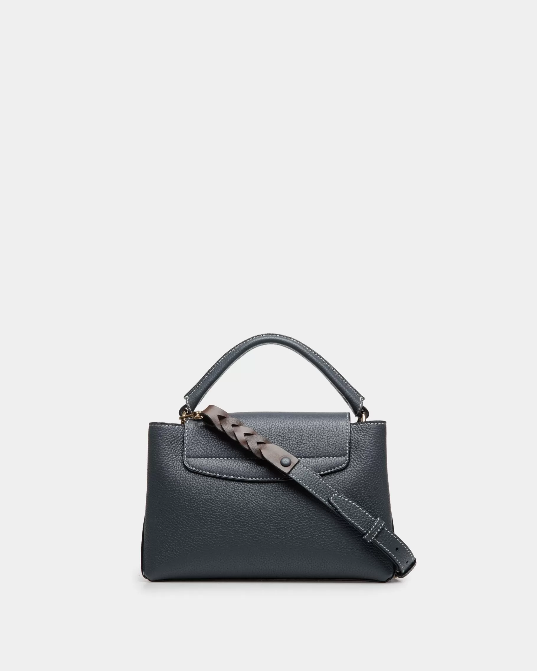 Top Handle Bags<Bally Lock Me Small Top Handle Bag in Leather Blue
