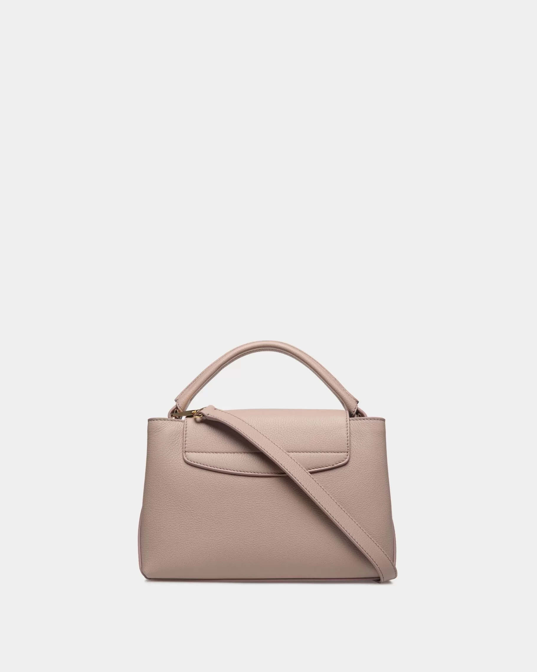 Top Handle Bags<Bally Lock Me Small Top Handle Bag In Light Grained Leather Beige
