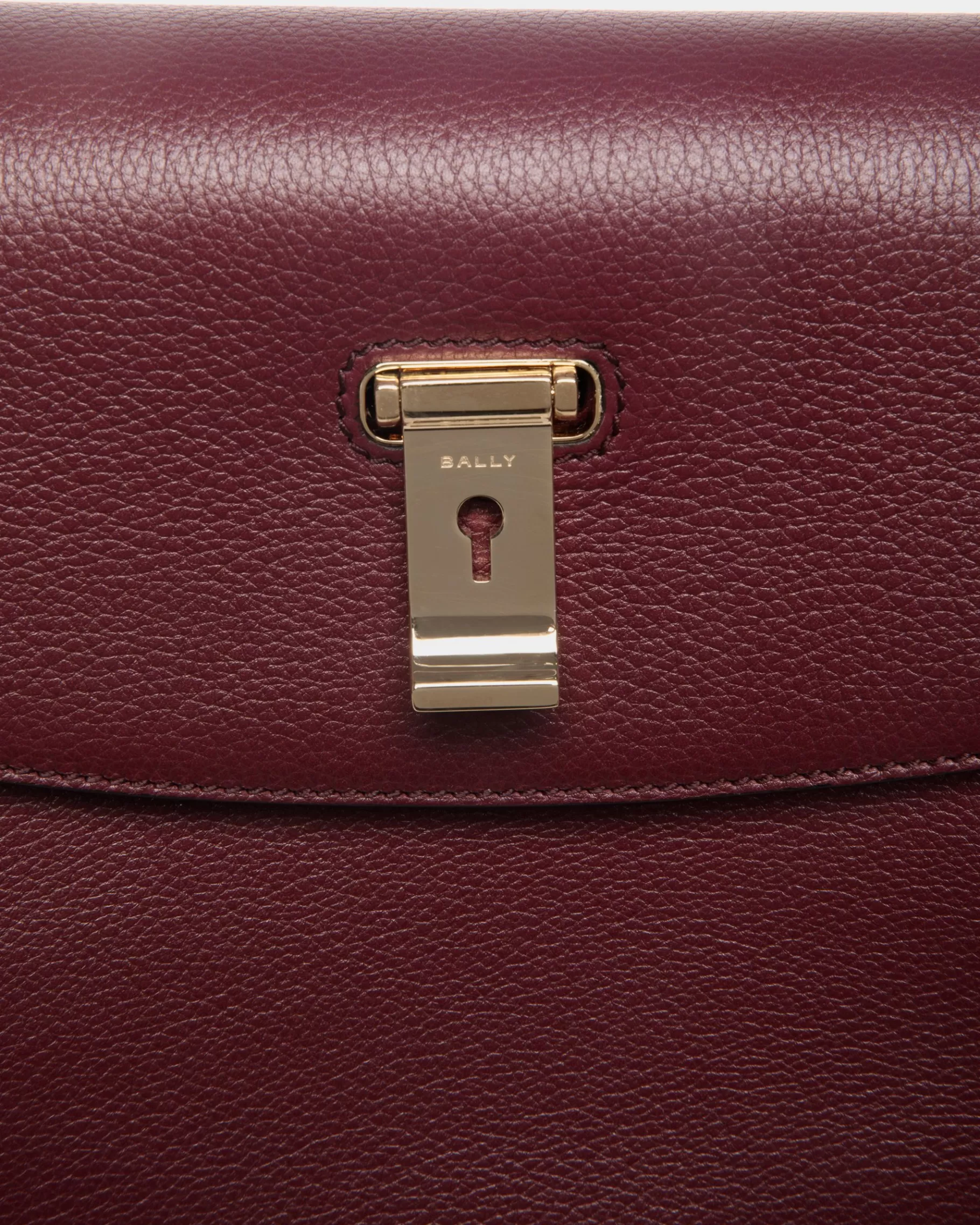 Top Handle Bags<Bally Lock Me Top Handle Bag In Andorra Grained Leather Red
