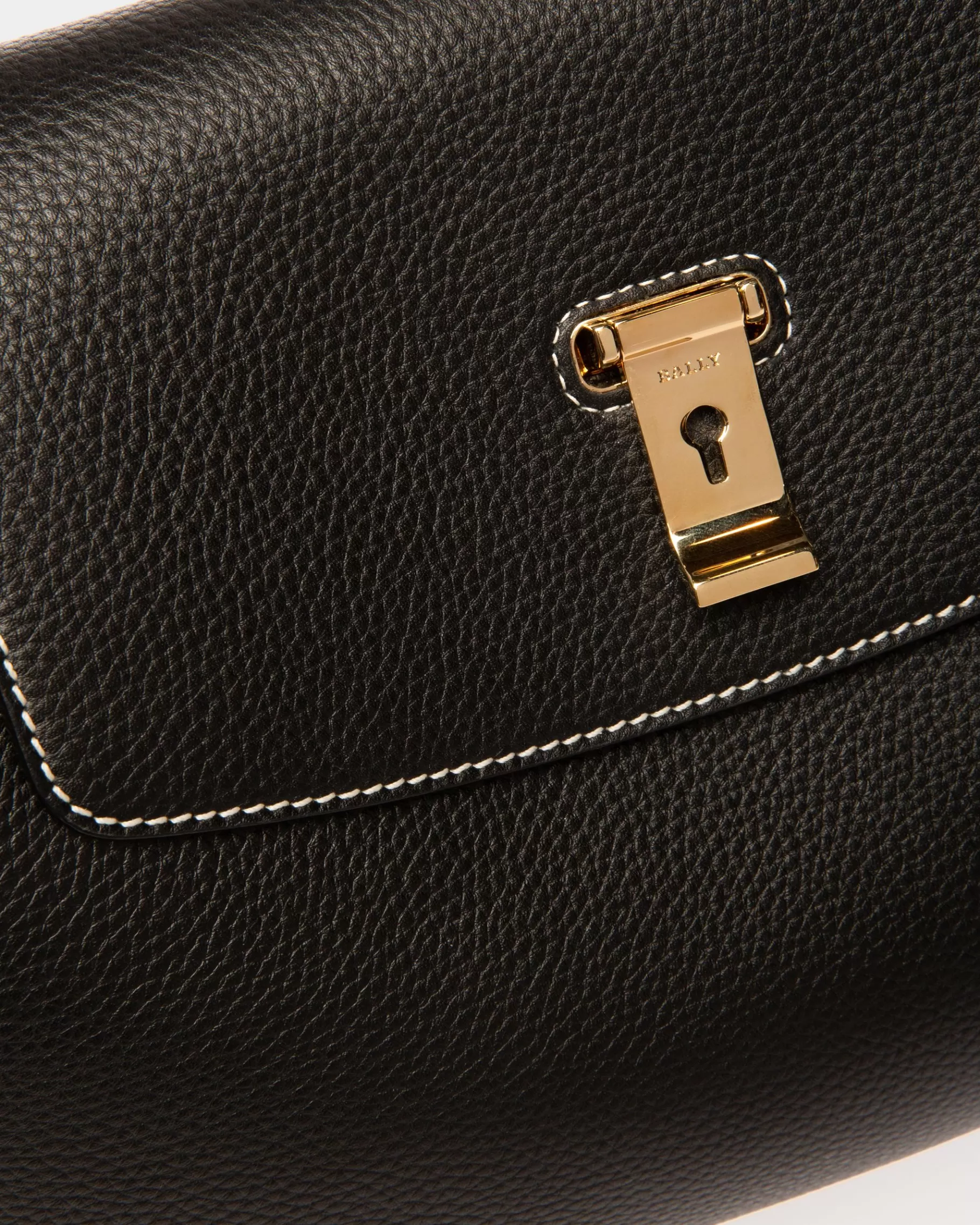 Top Handle Bags<Bally Lock Me Top Handle Bag In Leather Black