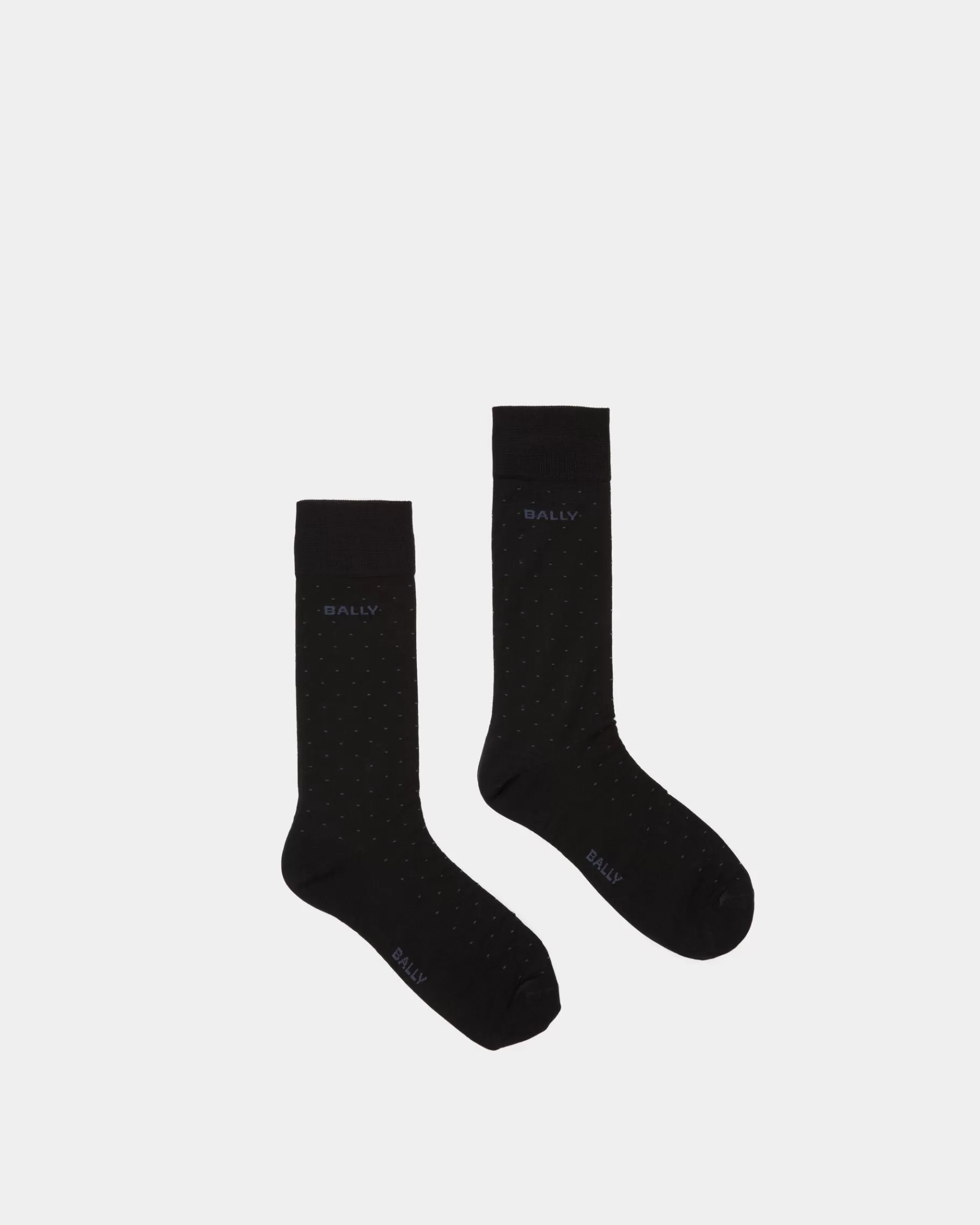 Socks<Bally Logo Socks In Ink Cotton Mix Blue