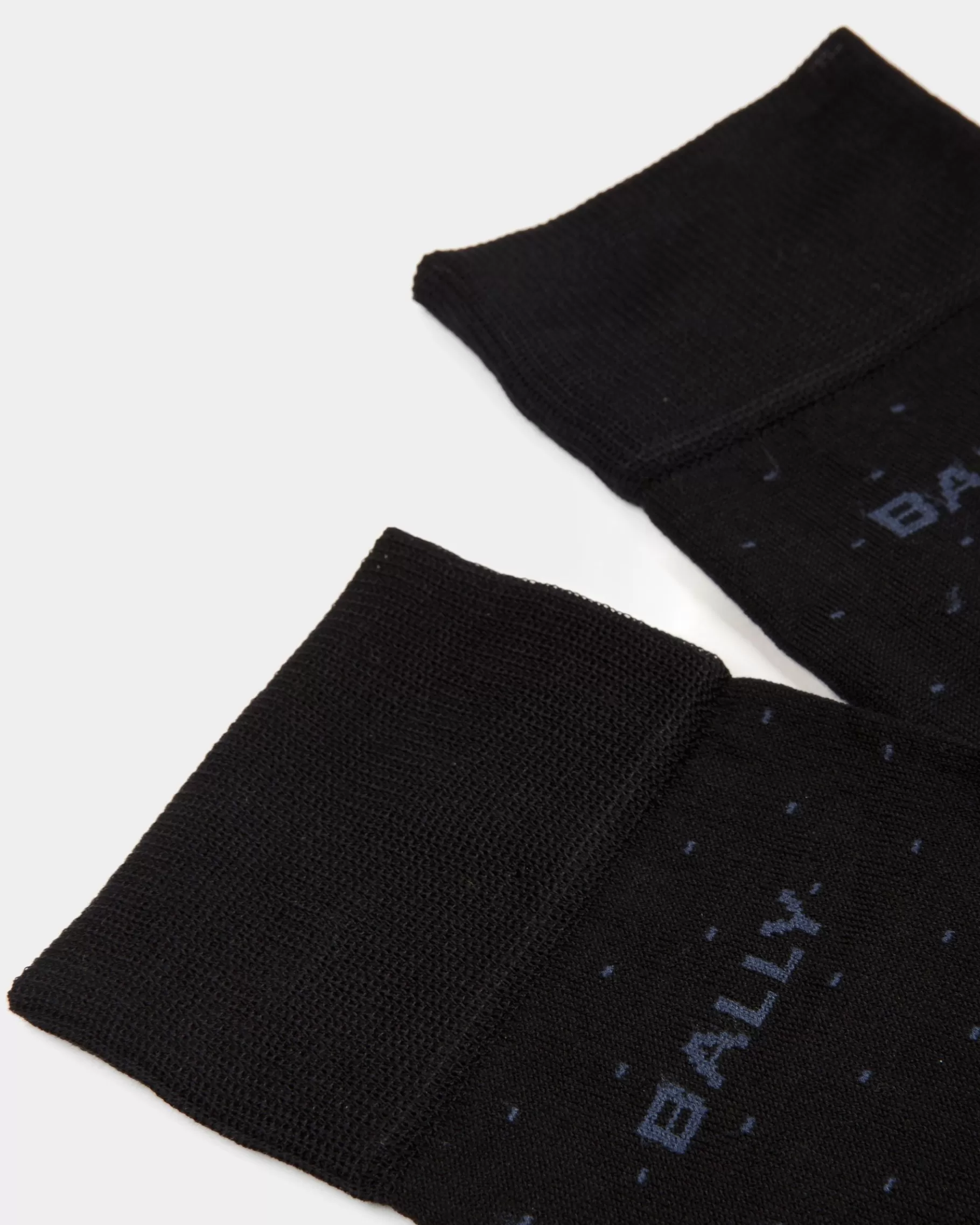 Socks<Bally Logo Socks In Ink Cotton Mix Blue
