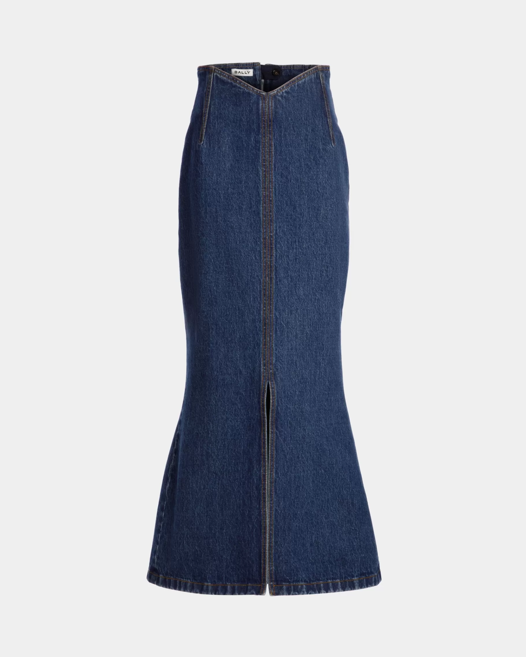 Dresses & Skirts<Bally Long Skirt In Medium Cotton Blue