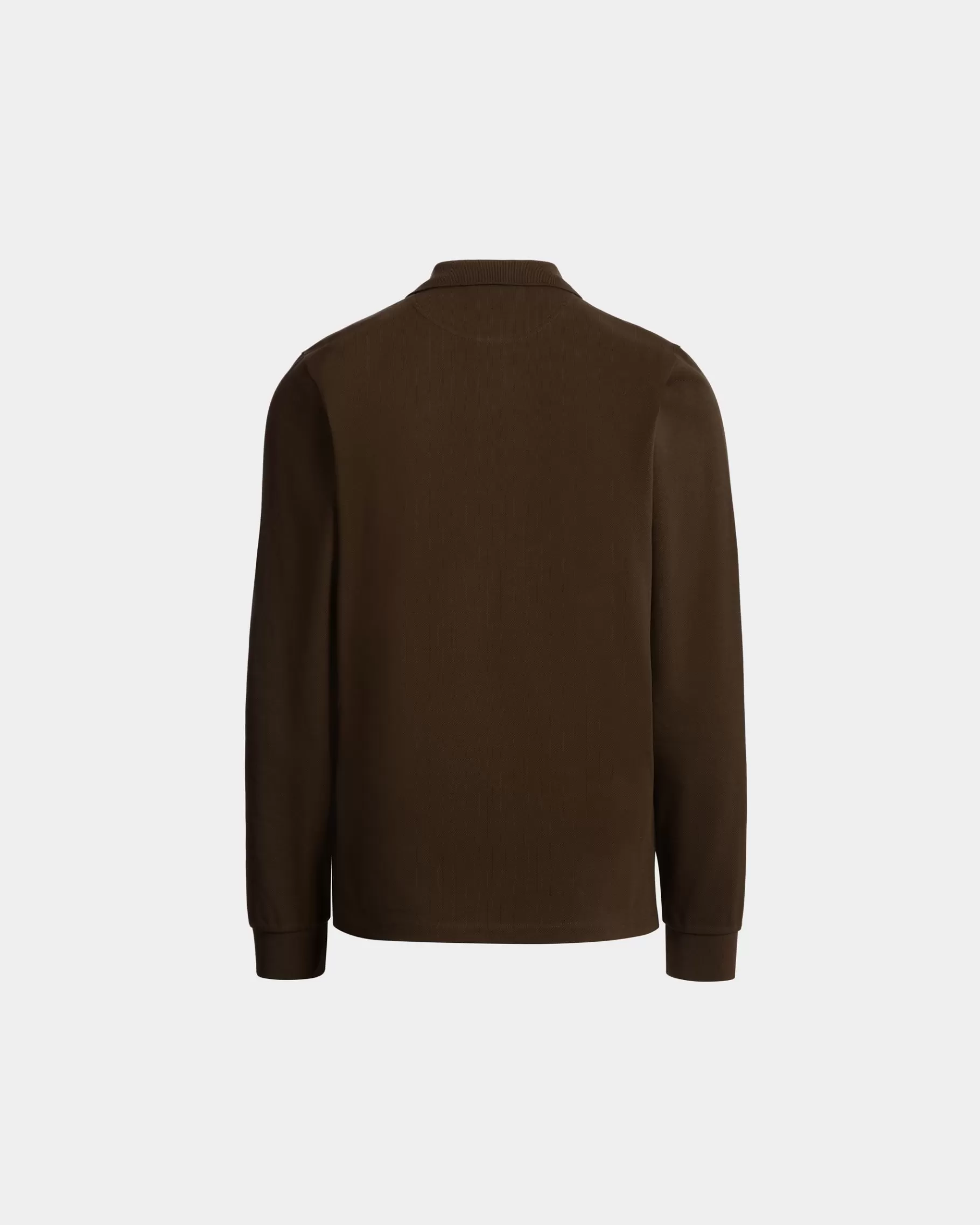 Shirts & T-shirts<Bally Long Sleeve Polo With Forest Mask In Cotton Brown