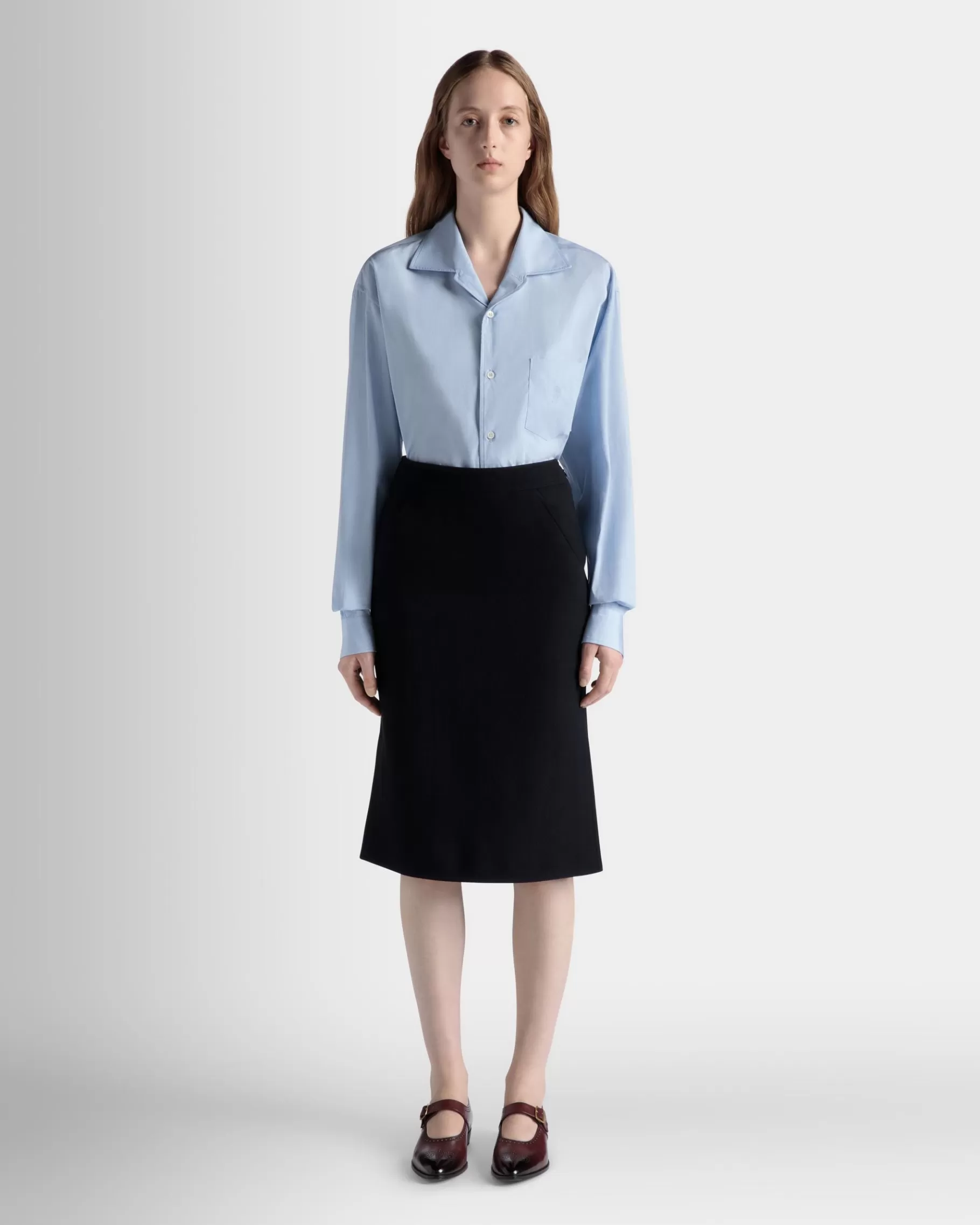 Shirts & T-shirts<Bally Long Sleeve Shirt In Light Cotton Blue