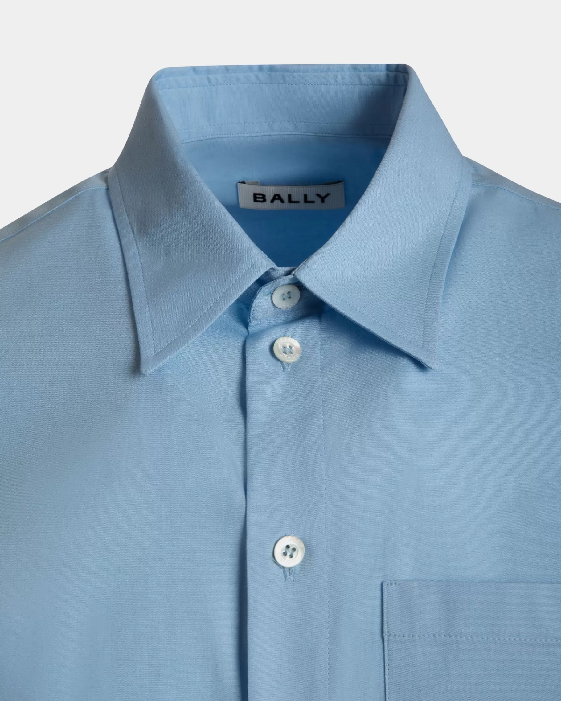 Shirts & T-shirts<Bally Long Sleeve Shirt In Light Cotton Blue