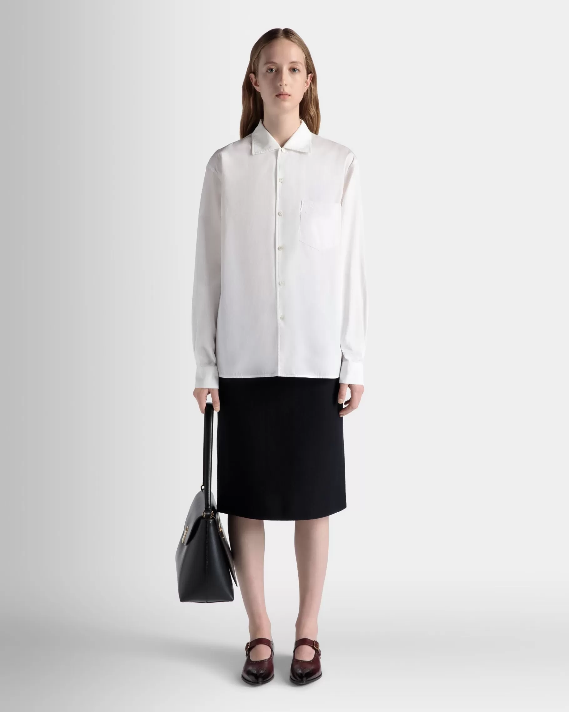 Shirts & T-shirts<Bally Long Sleeve Shirt In Cotton White