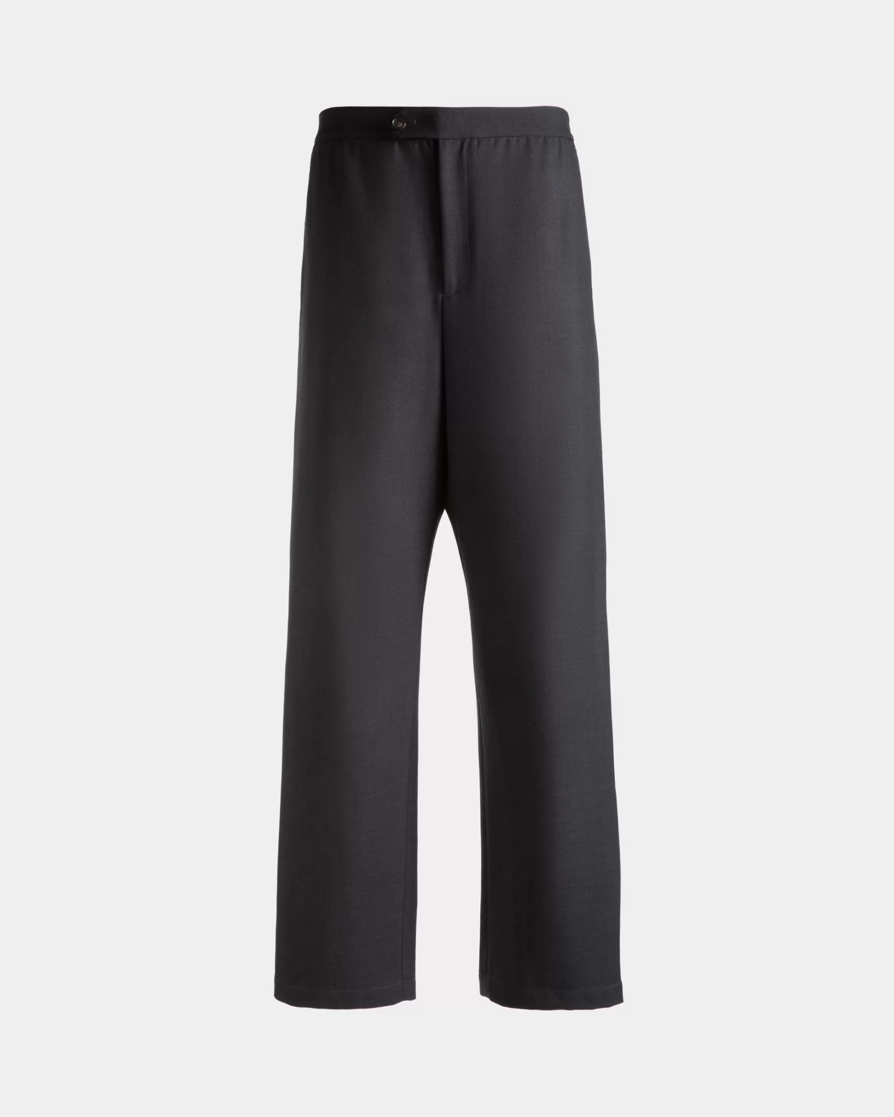 Pants<Bally Loose Fit Pants in Dark Wool Blend Grey
