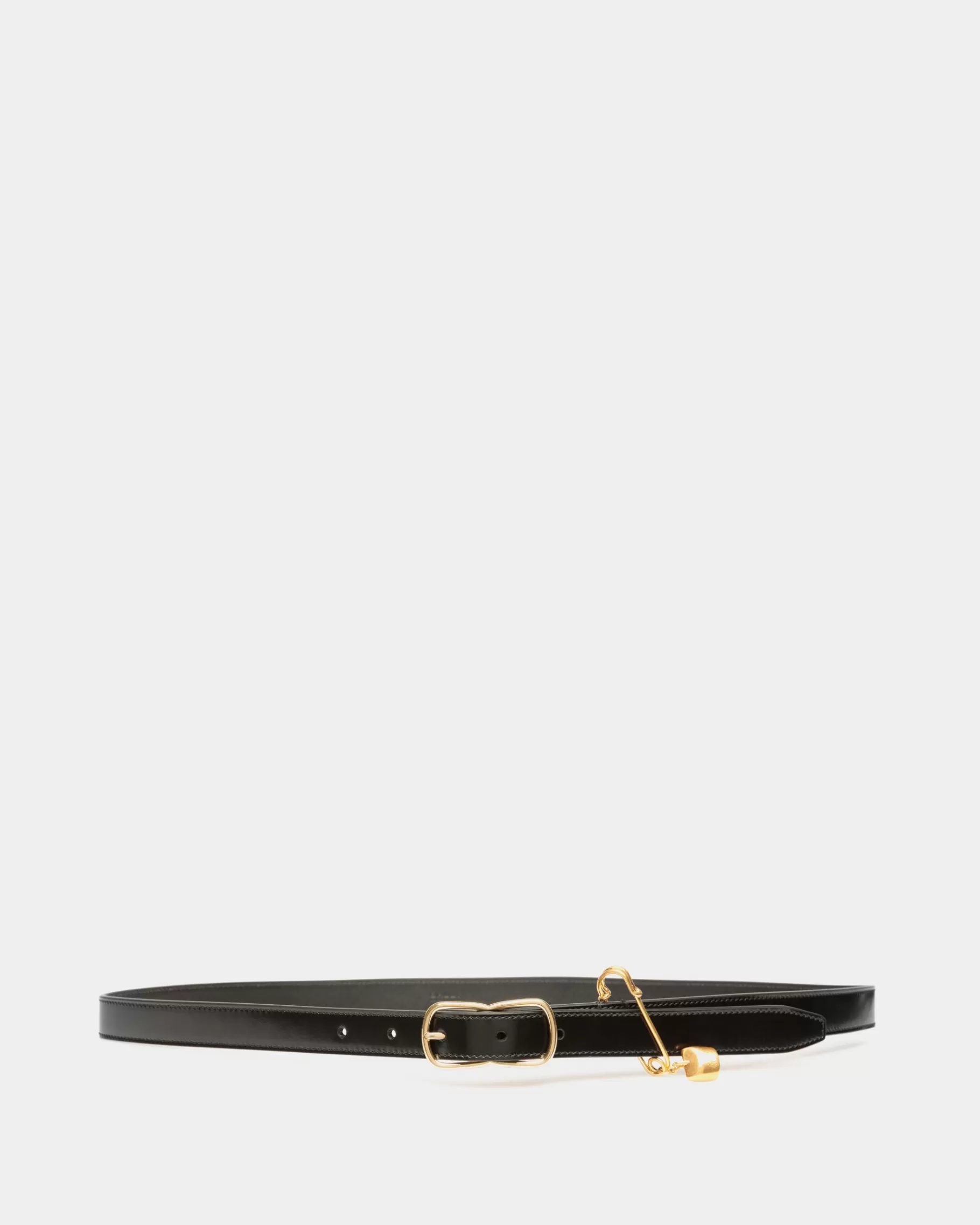 Belts<Bally Loto 20 mm Belt In Brushed Leather Black