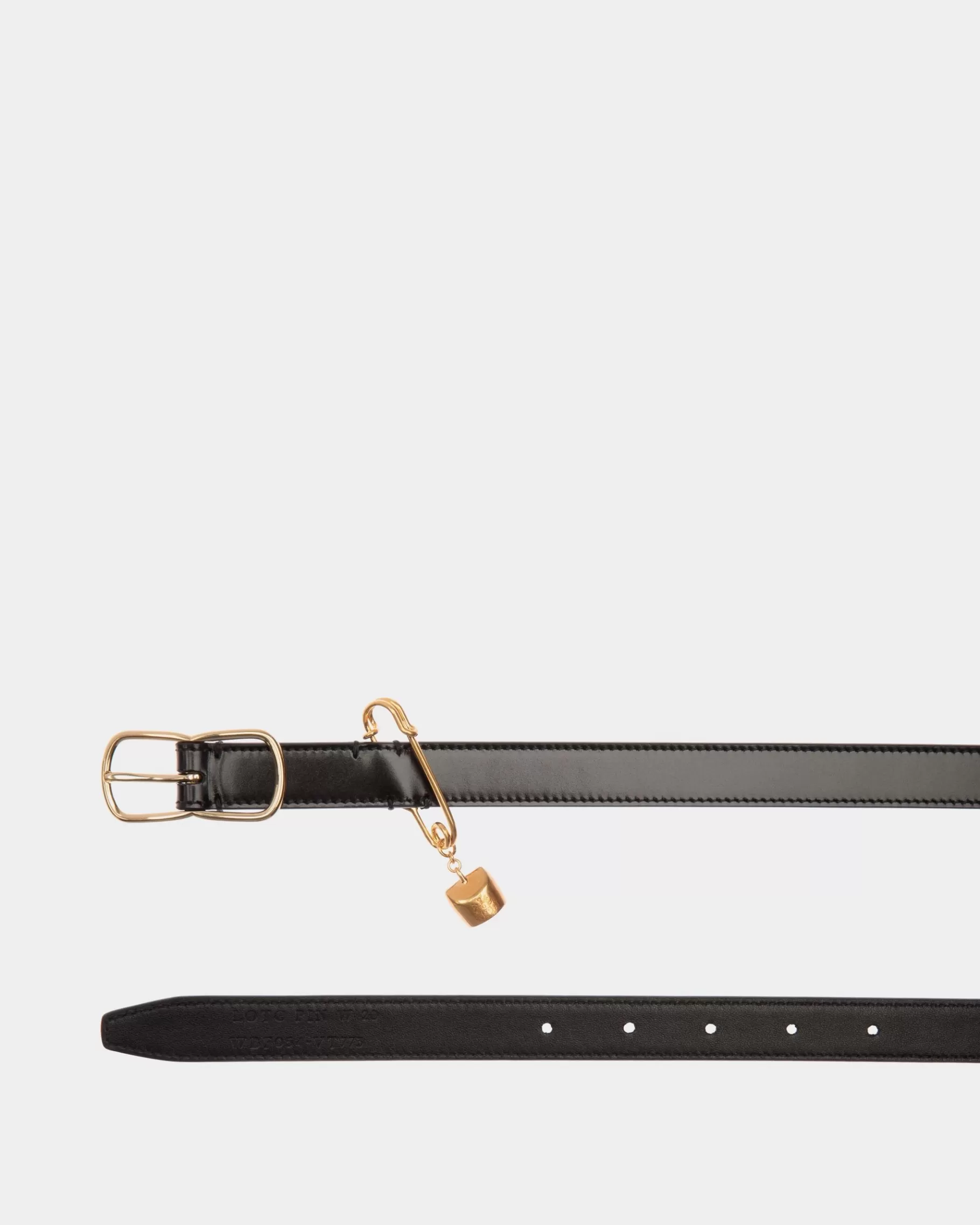 Belts<Bally Loto 20 mm Belt In Brushed Leather Black