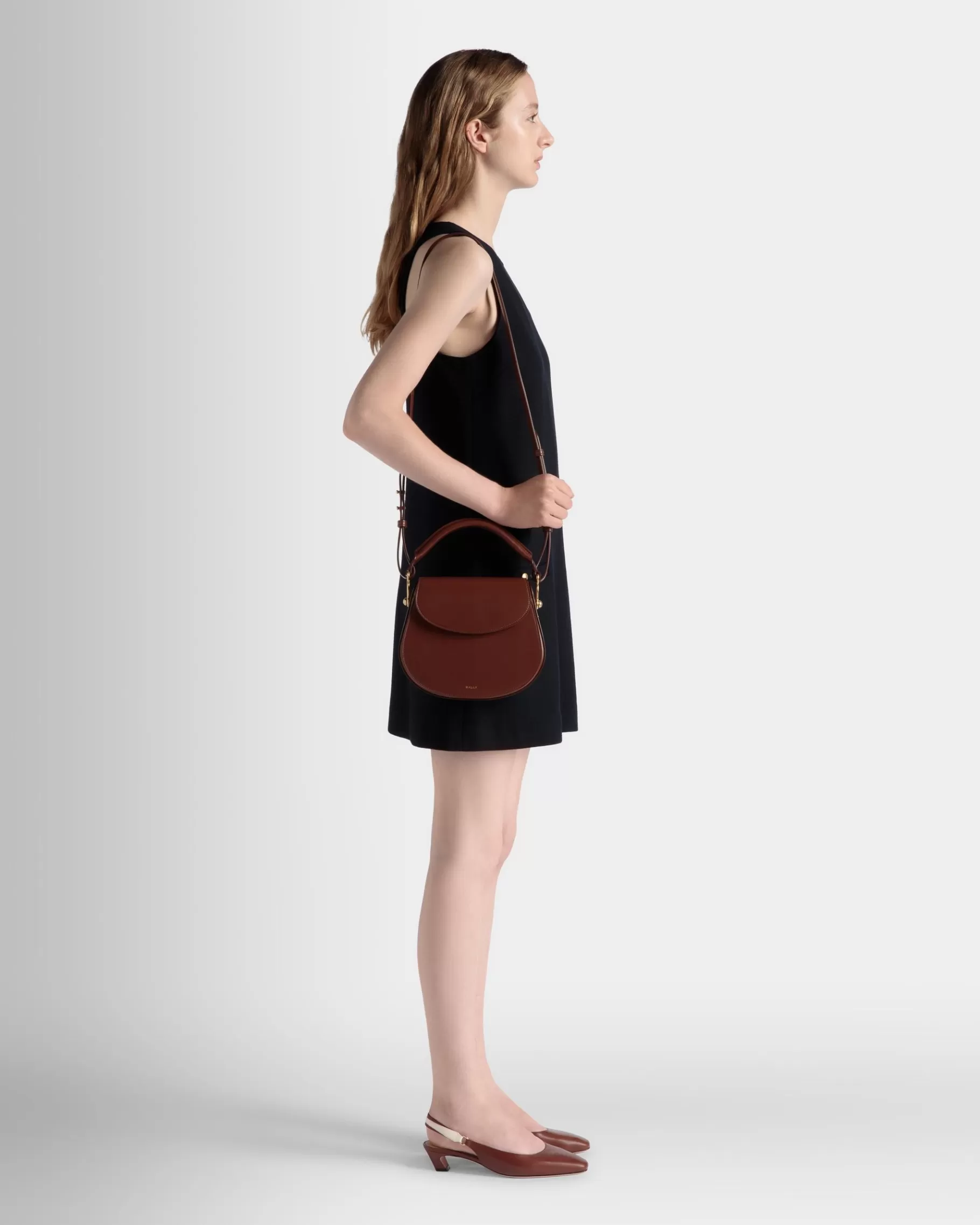 Cross-body Bags<Bally Lune Crossbody Bag In Leather Brown