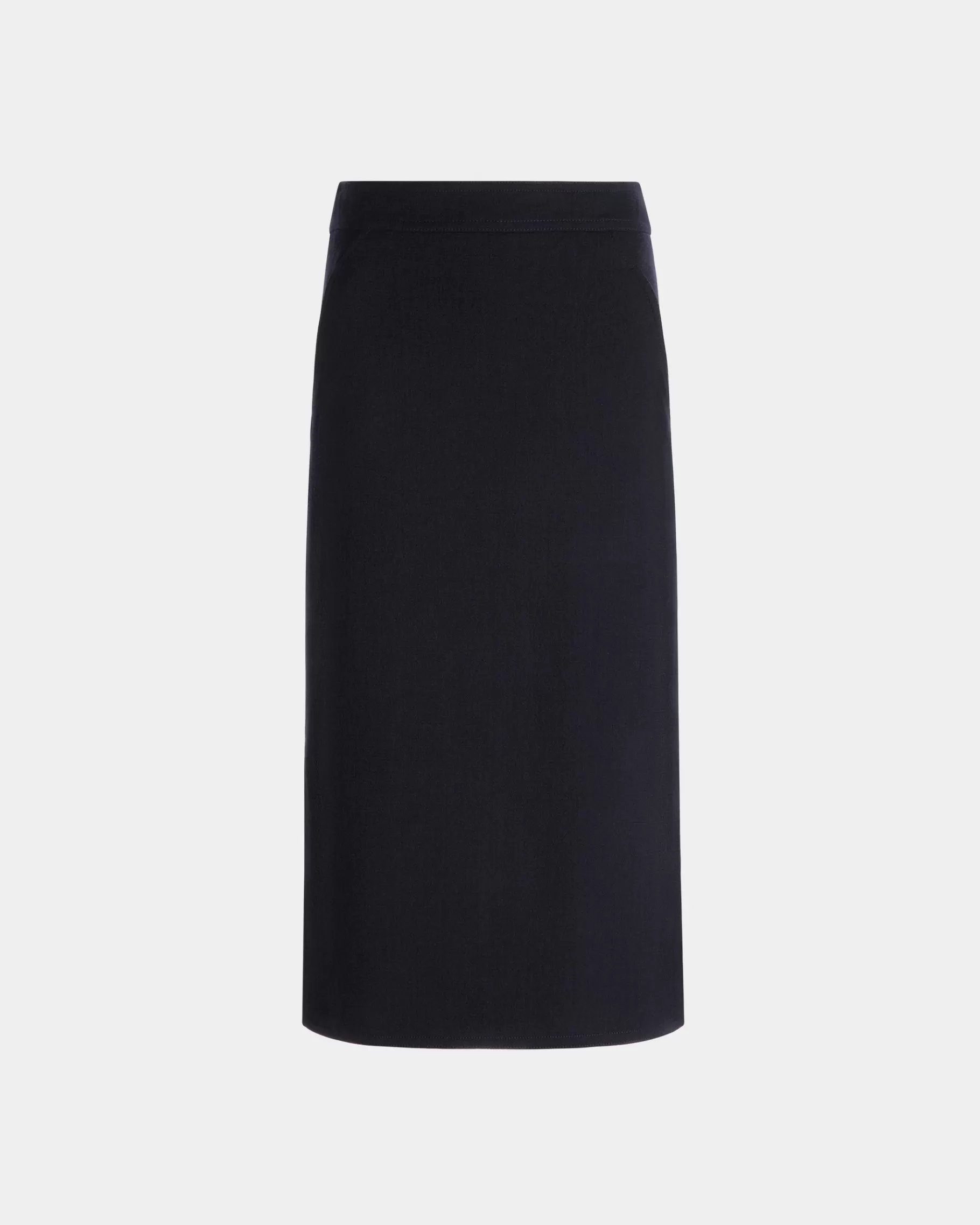 Dresses & Skirts<Bally Midi Skirt In Navy Wool Blue